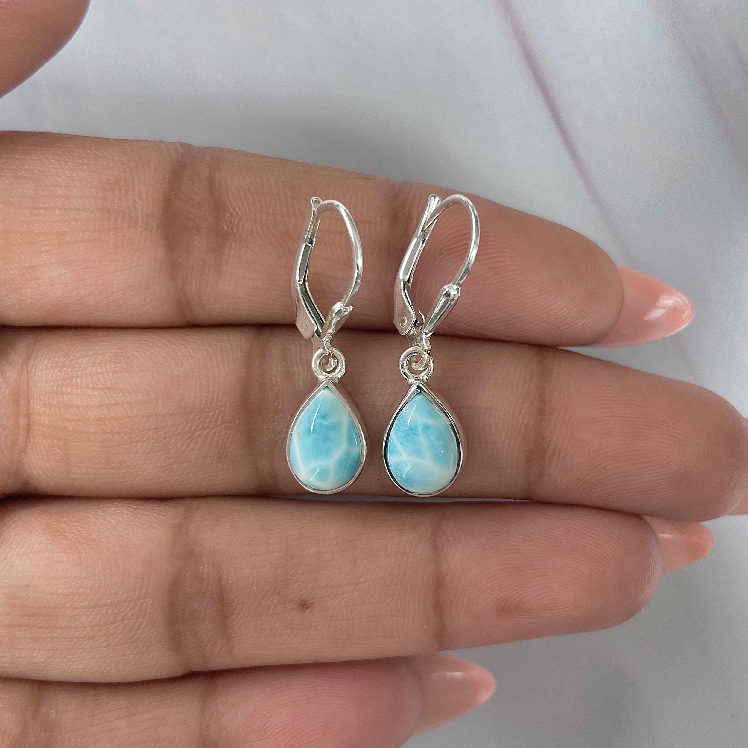 Larimar Earring-(LAR-E-1748.)