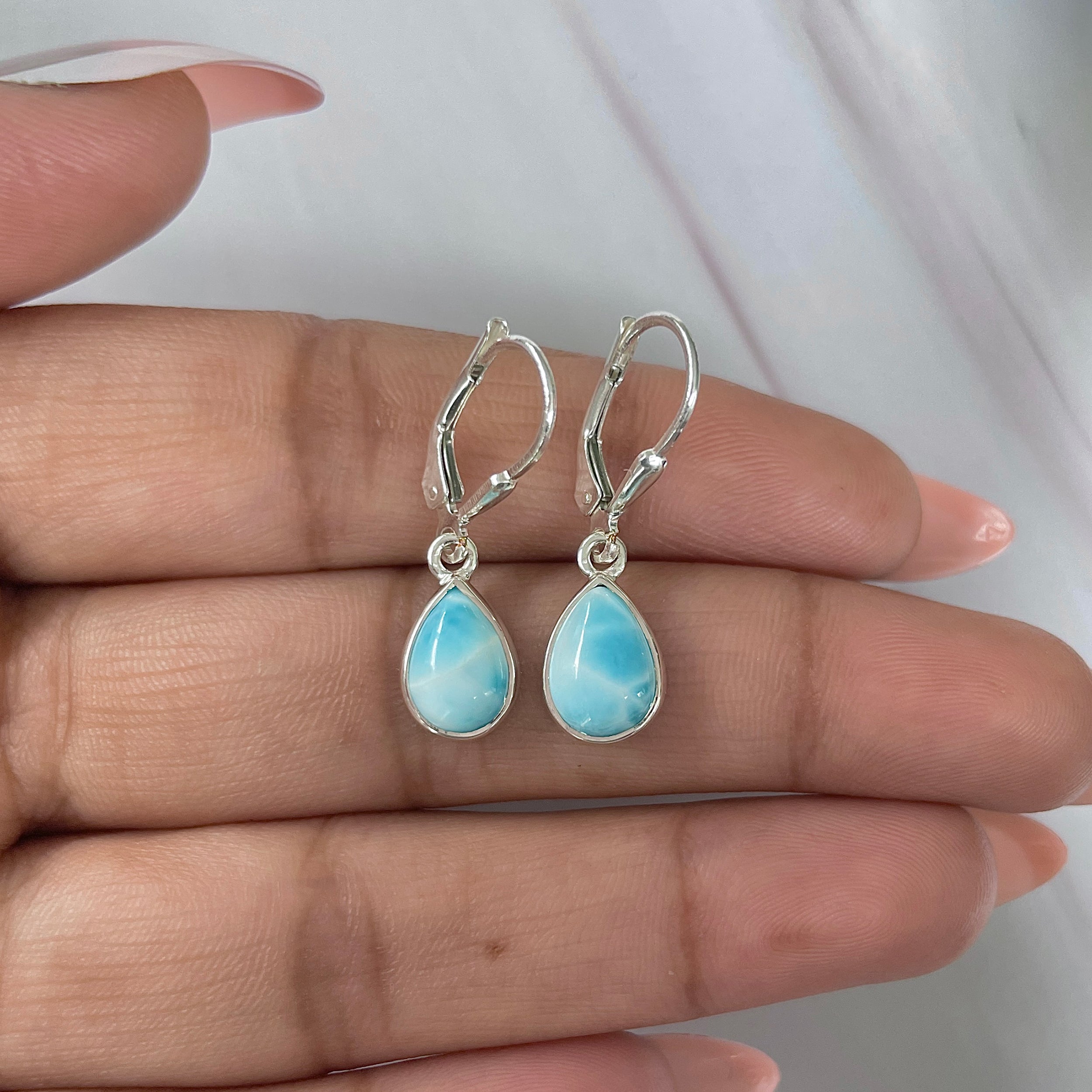 Larimar Earring-(LAR-E-1749.)