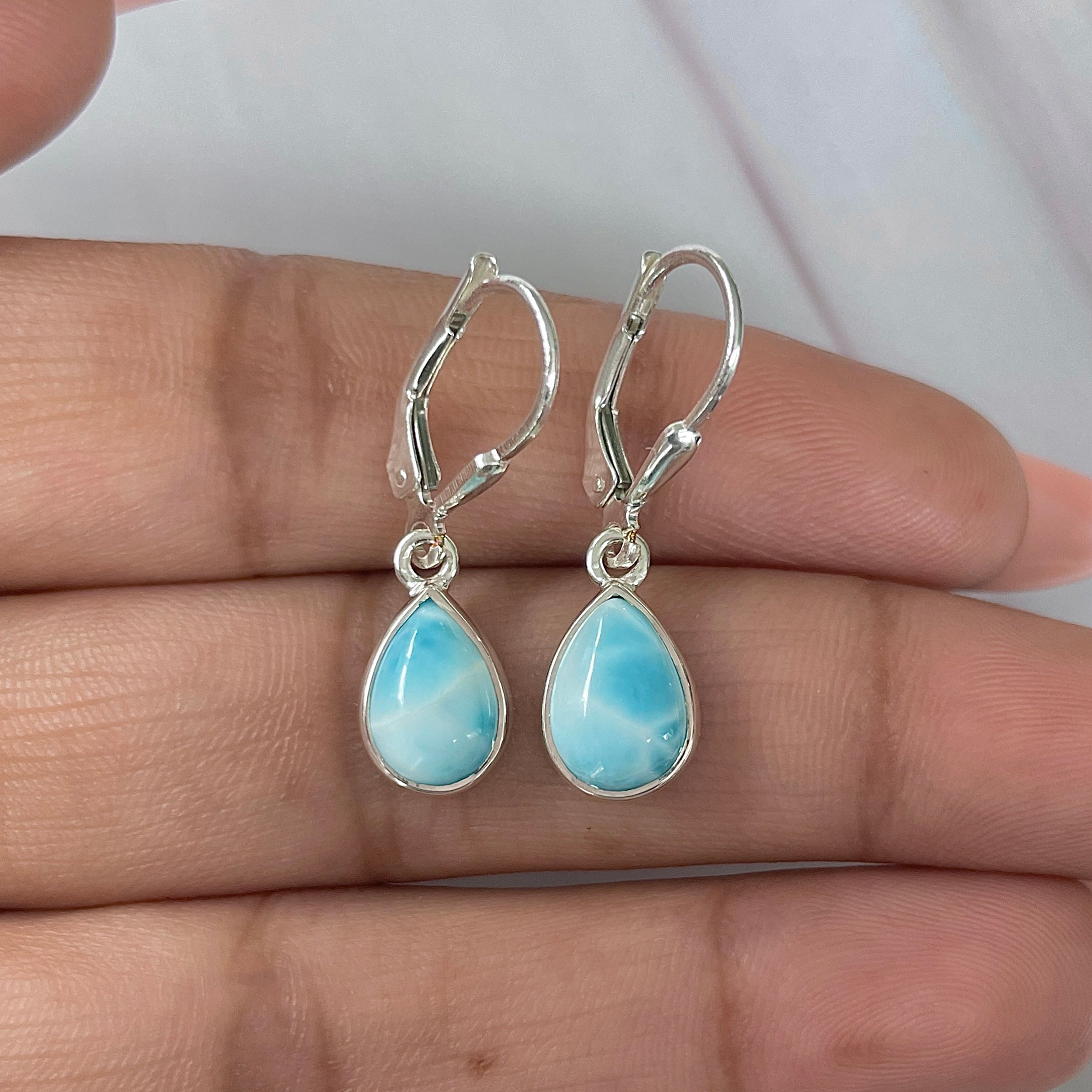 Larimar Earring-(LAR-E-1749.)