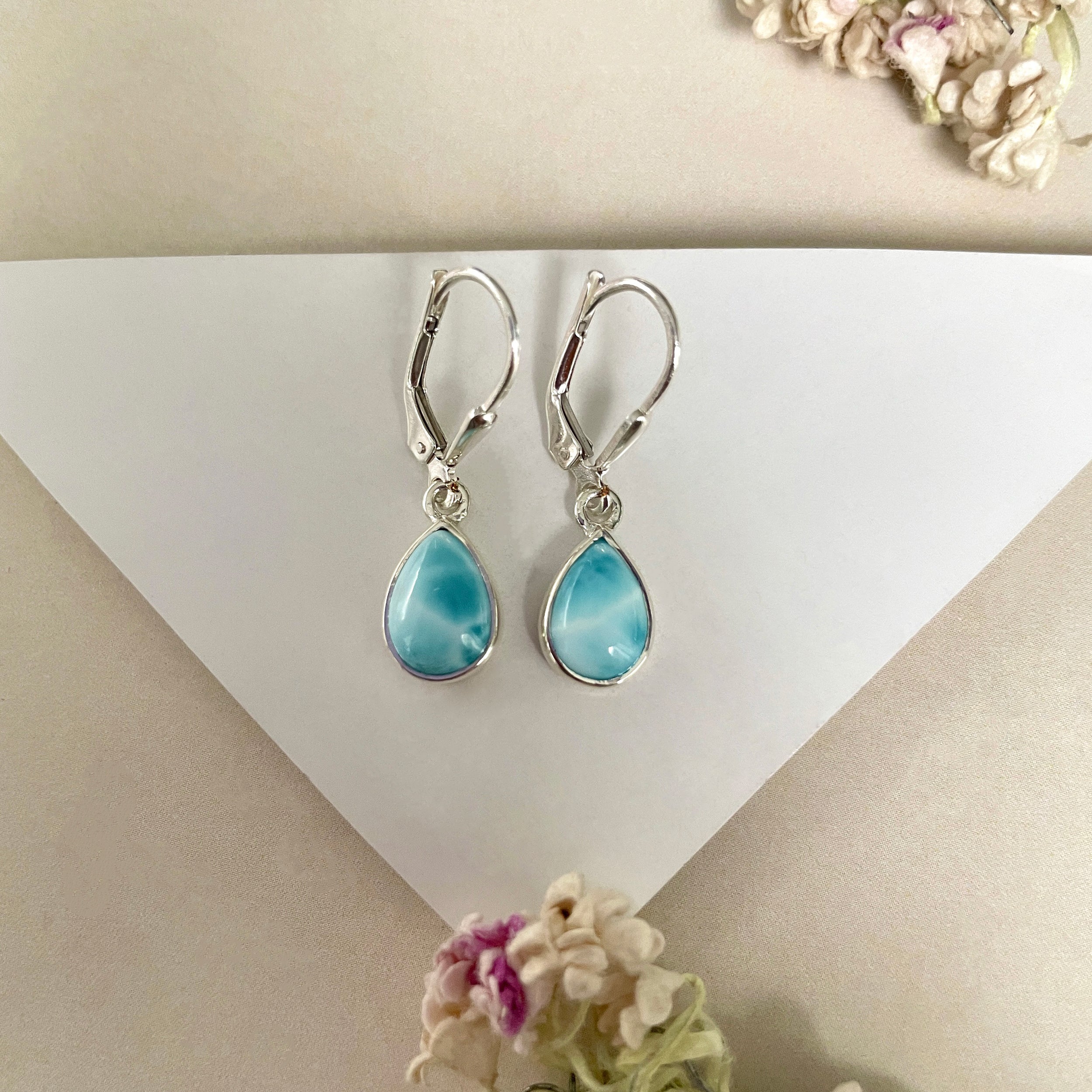 Larimar Earring-(LAR-E-1749.)