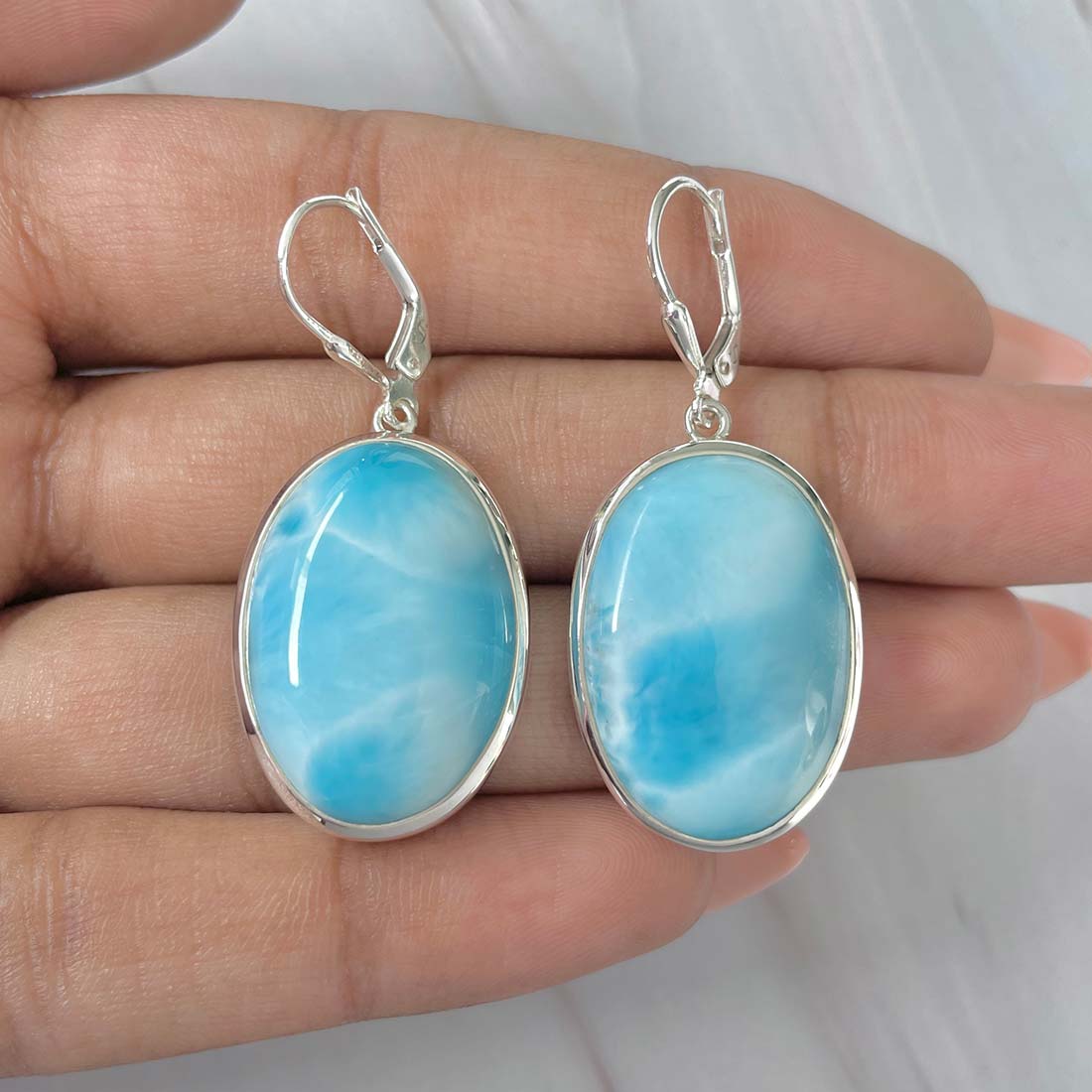 Larimar Earring-(LAR-E-175.)