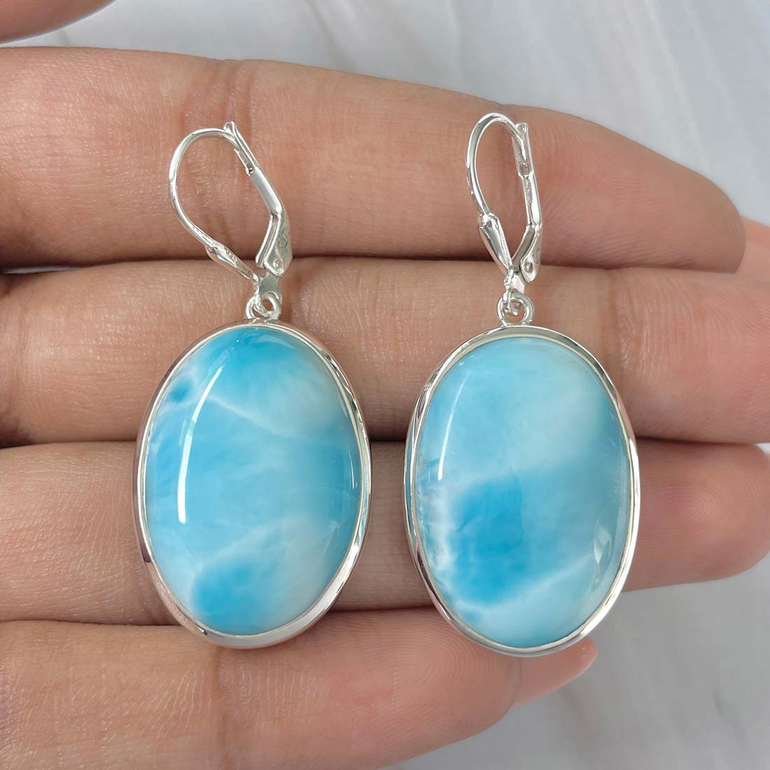 Larimar Earring-(LAR-E-175.)