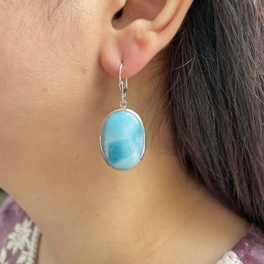 Larimar Earring-(LAR-E-175.)