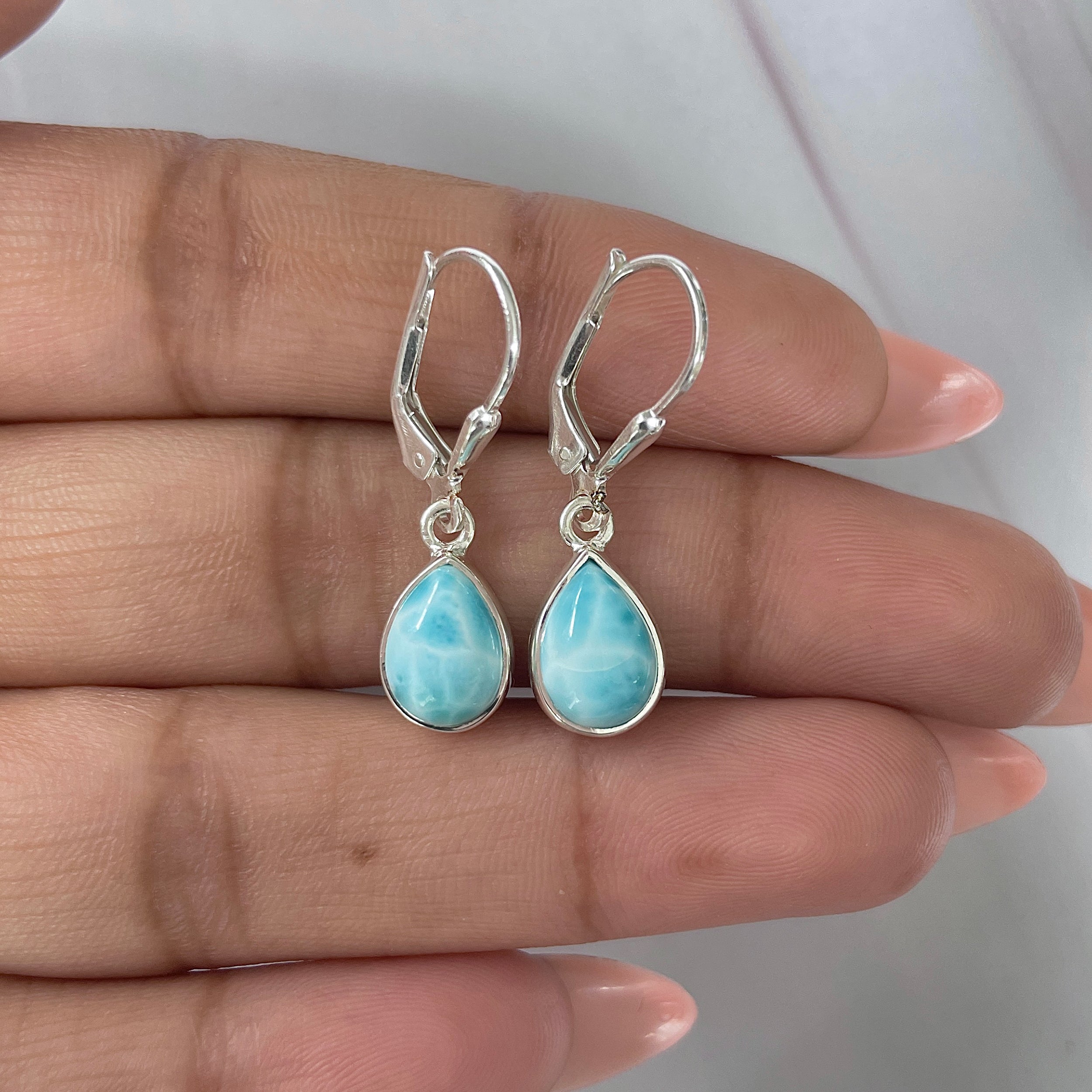 Larimar Earring-(LAR-E-1752.)