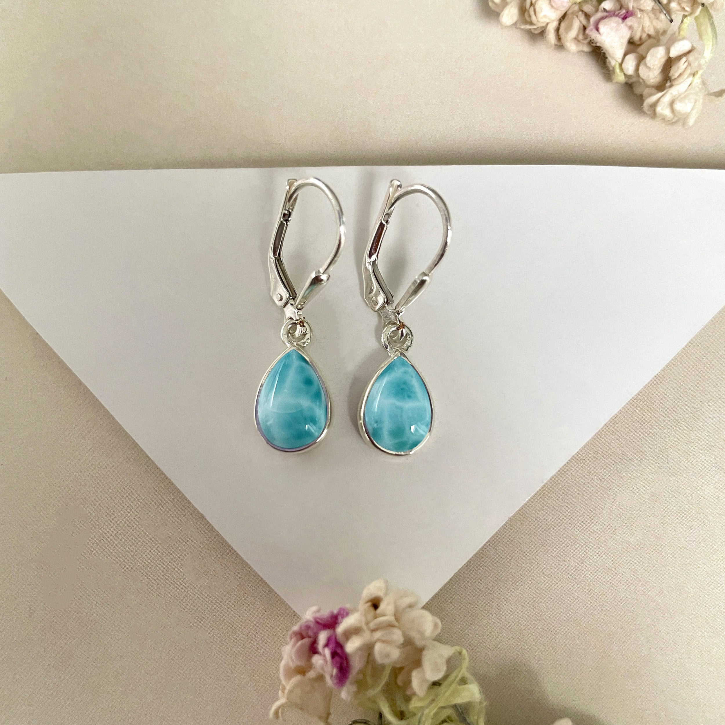 Larimar Earring-(LAR-E-1752.)