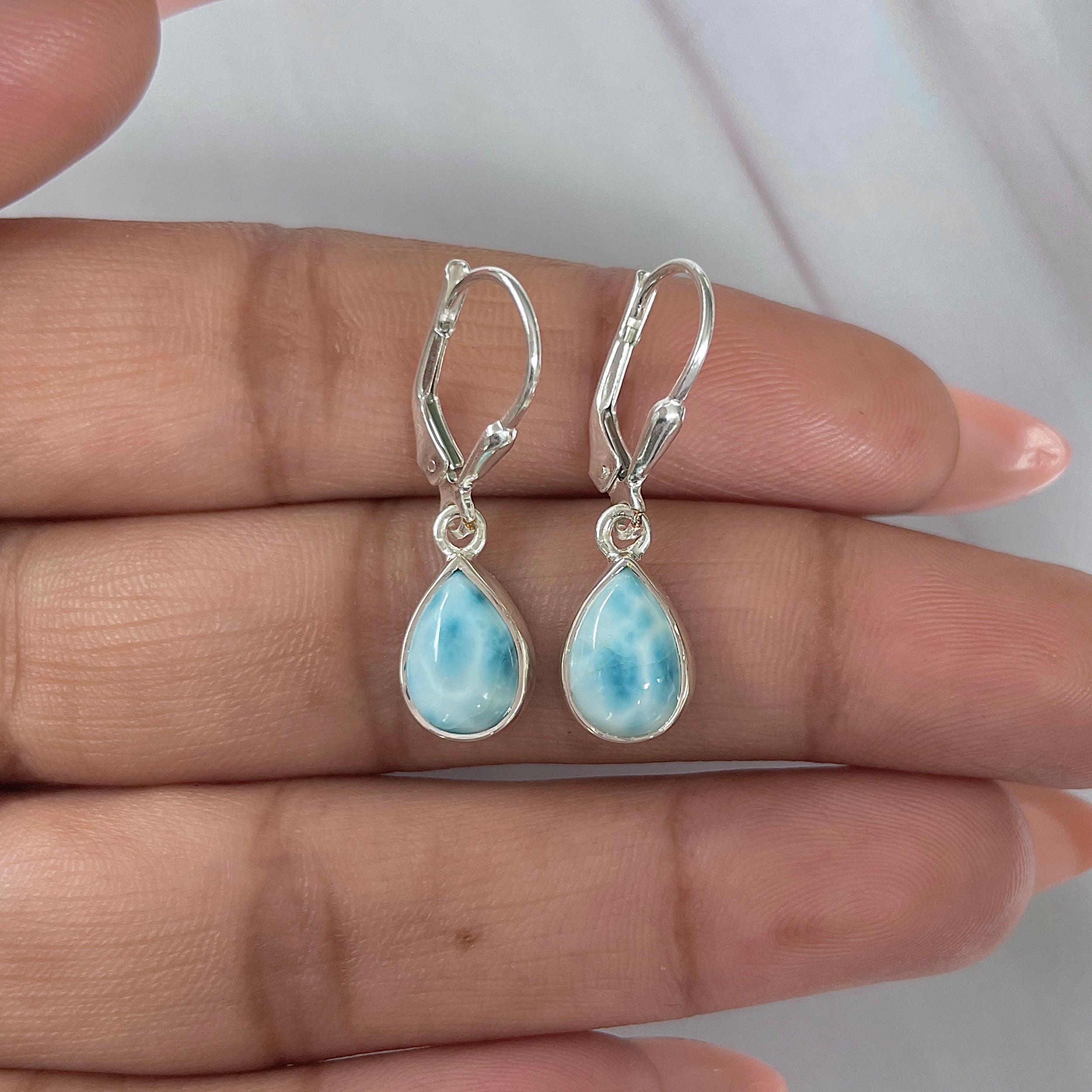 Larimar Earring-(LAR-E-1753.)