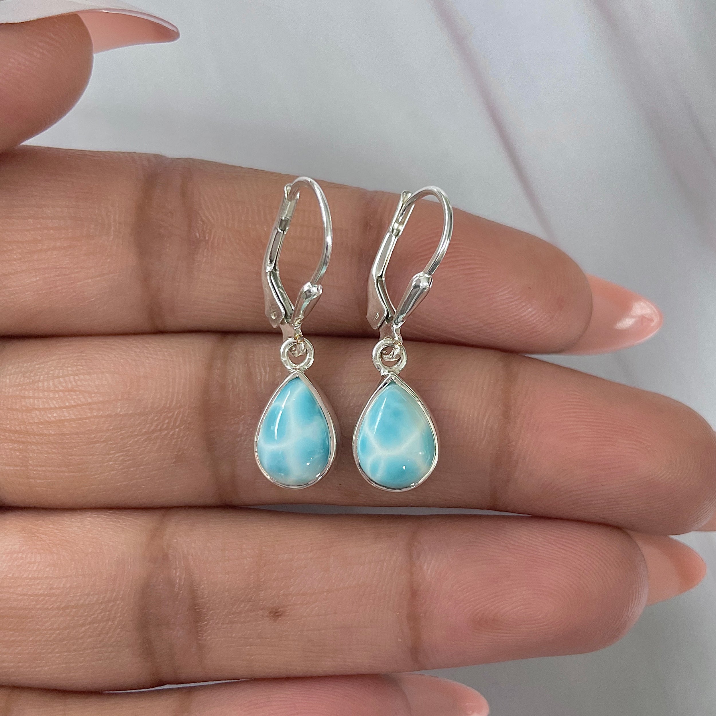 Larimar Earring-(LAR-E-1755.)