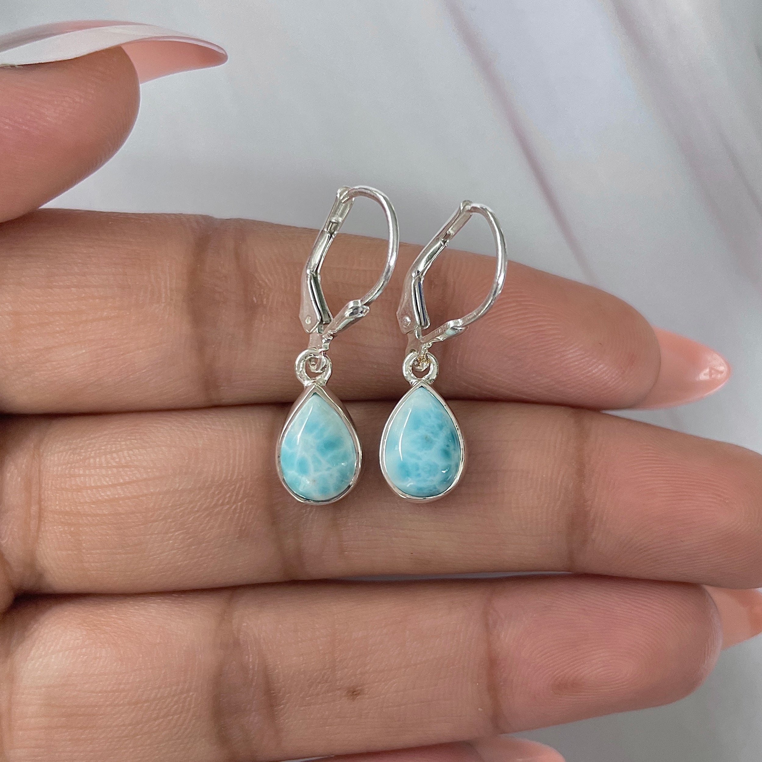 Larimar Earring-(LAR-E-1756.)