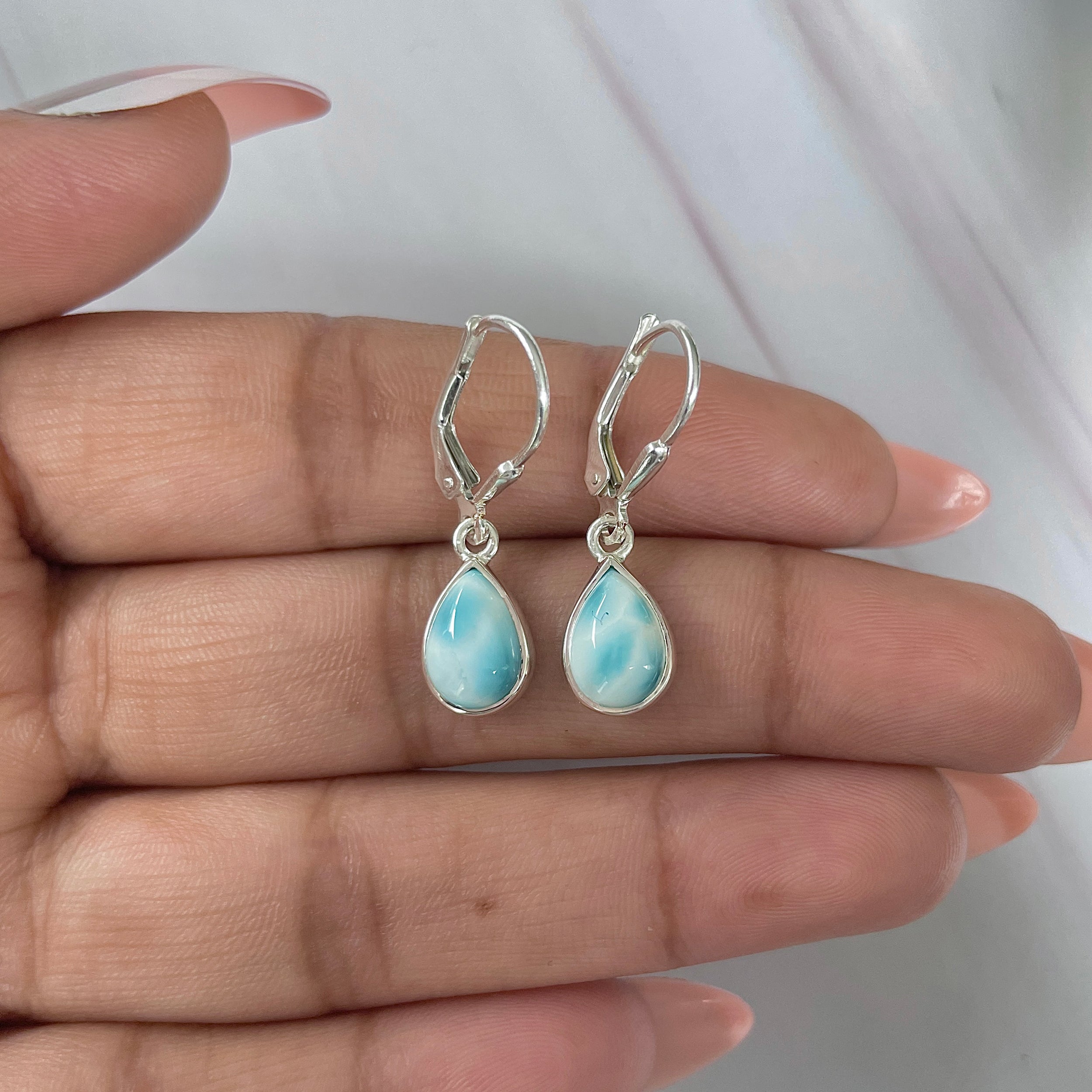 Larimar Earring-(LAR-E-1757.)