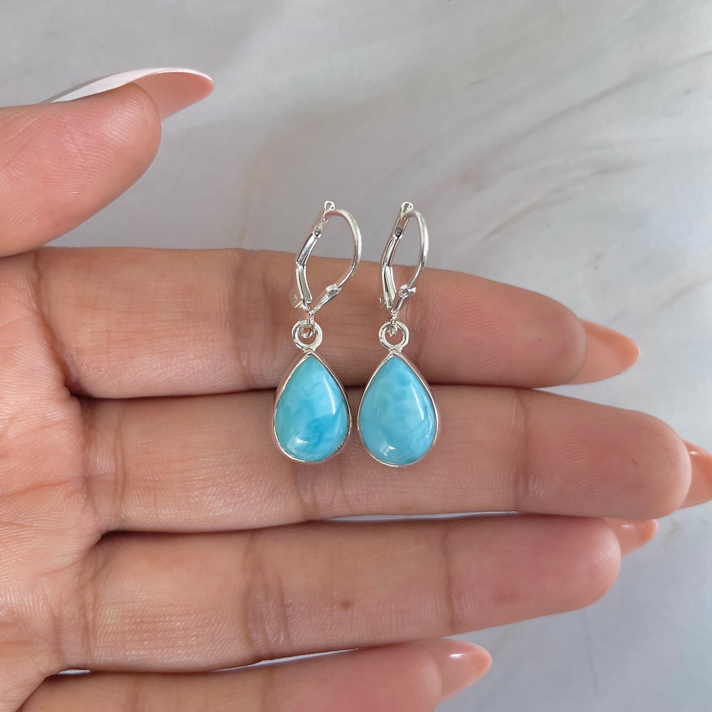 Larimar Earring-(LAR-E-1759.)