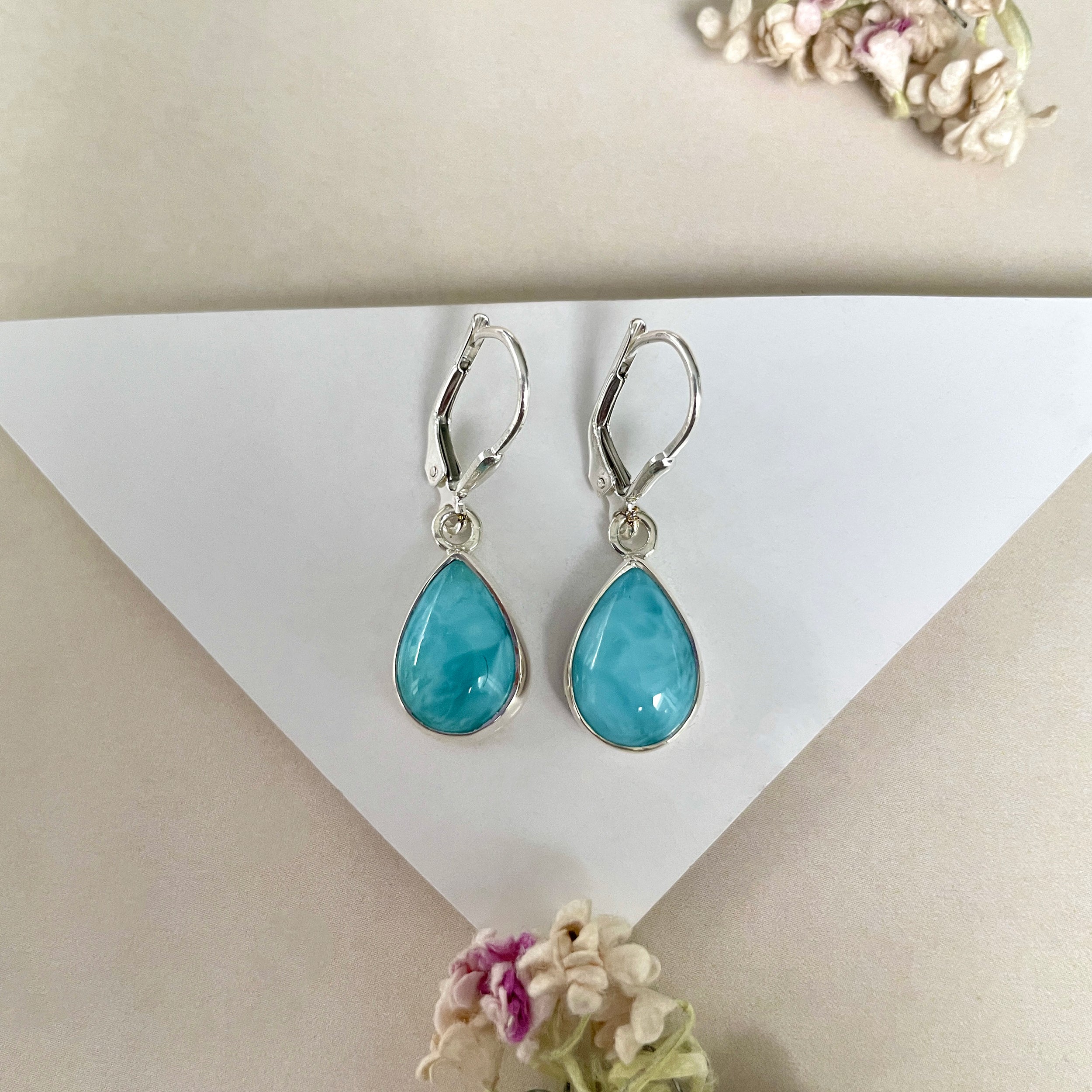Larimar Earring-(LAR-E-1759.)