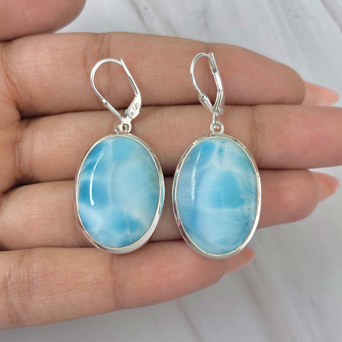 Larimar Earring-(LAR-E-176.)