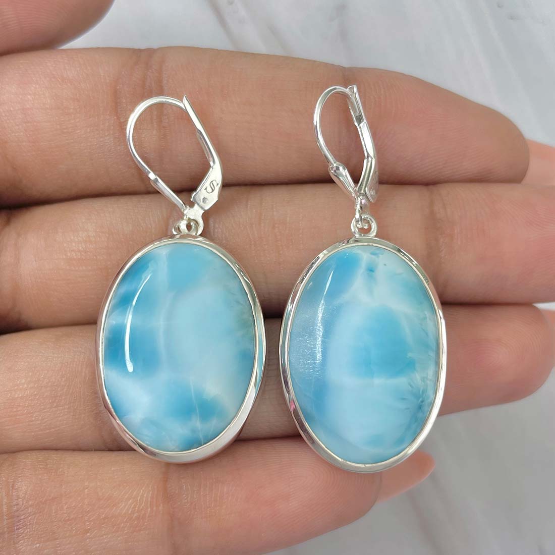 Larimar Earring-(LAR-E-176.)