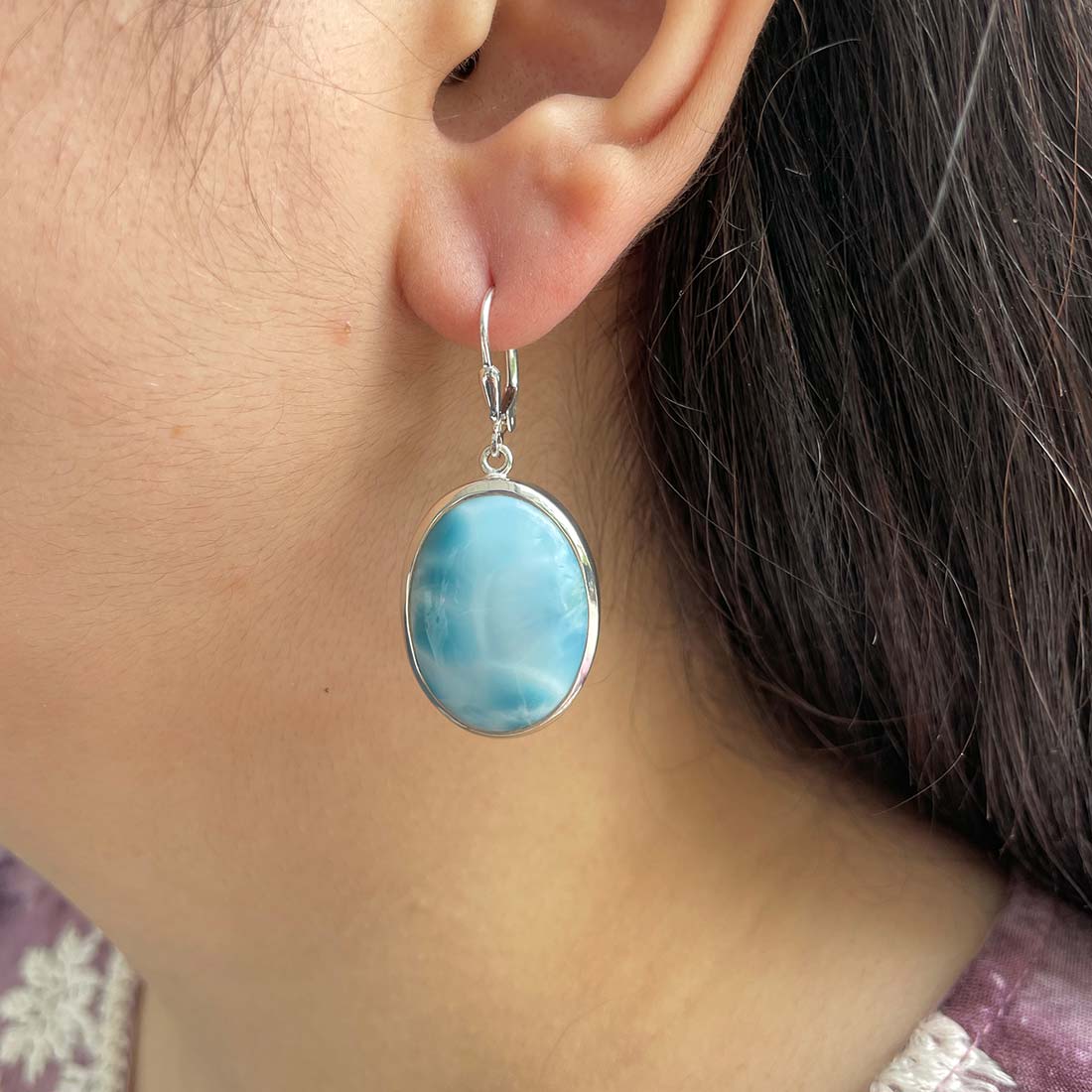Larimar Earring-(LAR-E-176.)