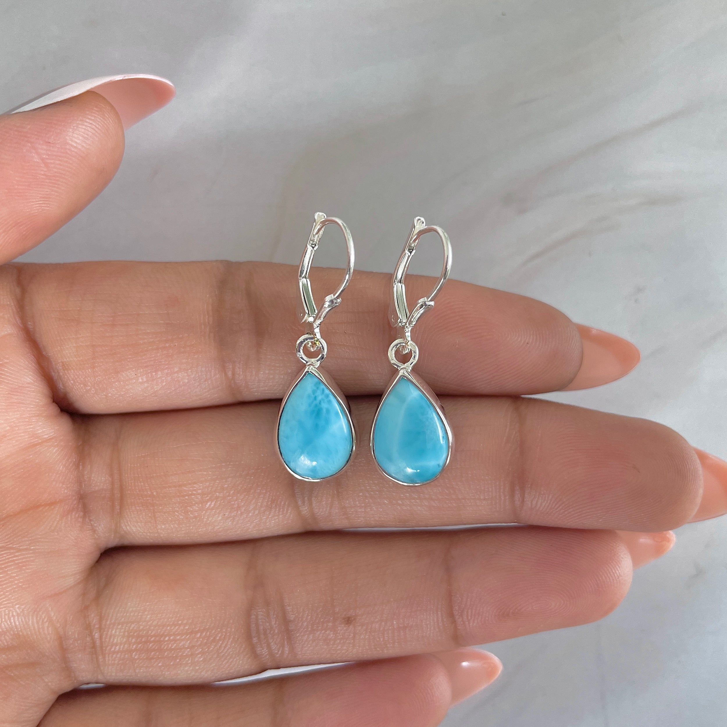 Larimar Earring-(LAR-E-1760.)