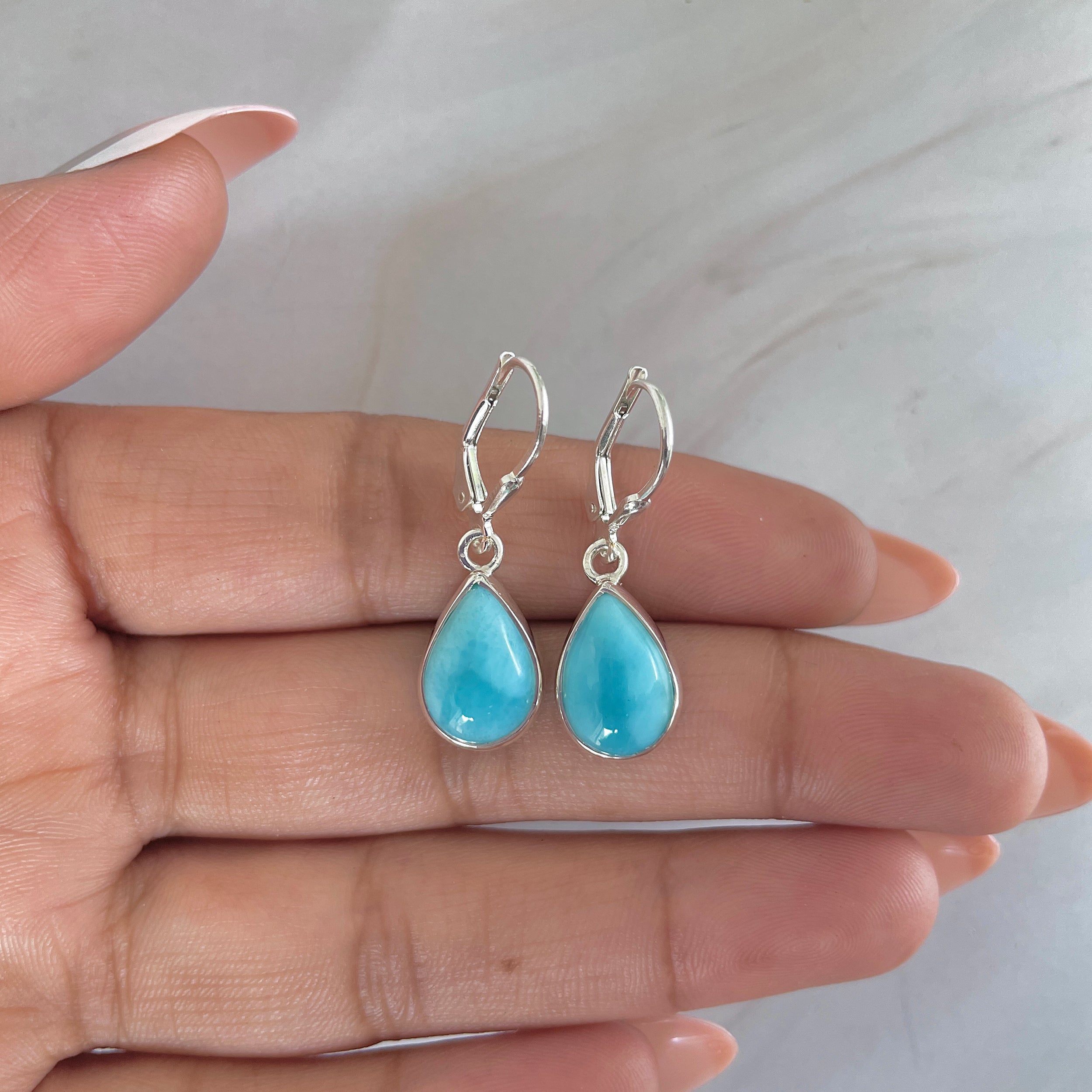Larimar Earring-(LAR-E-1761.)