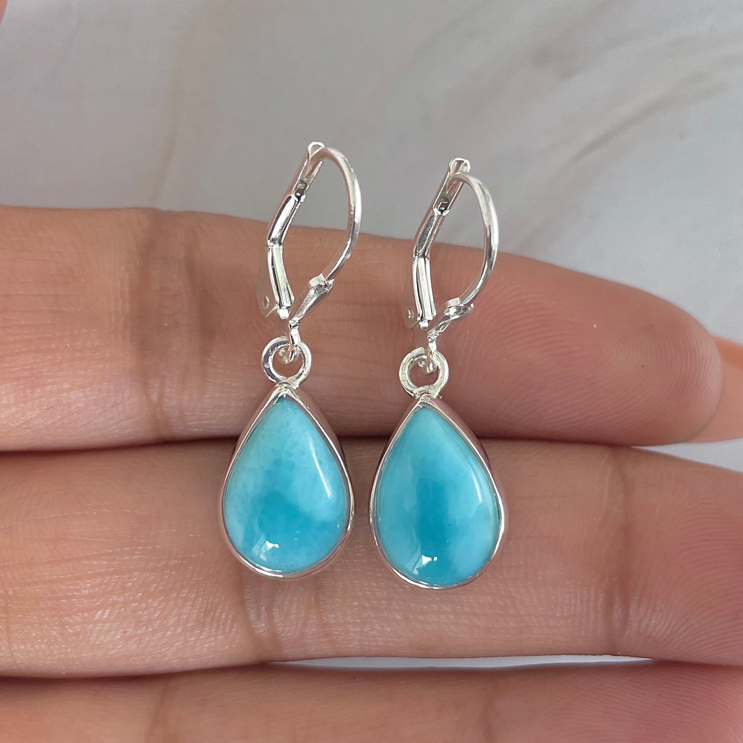 Larimar Earring-(LAR-E-1761.)