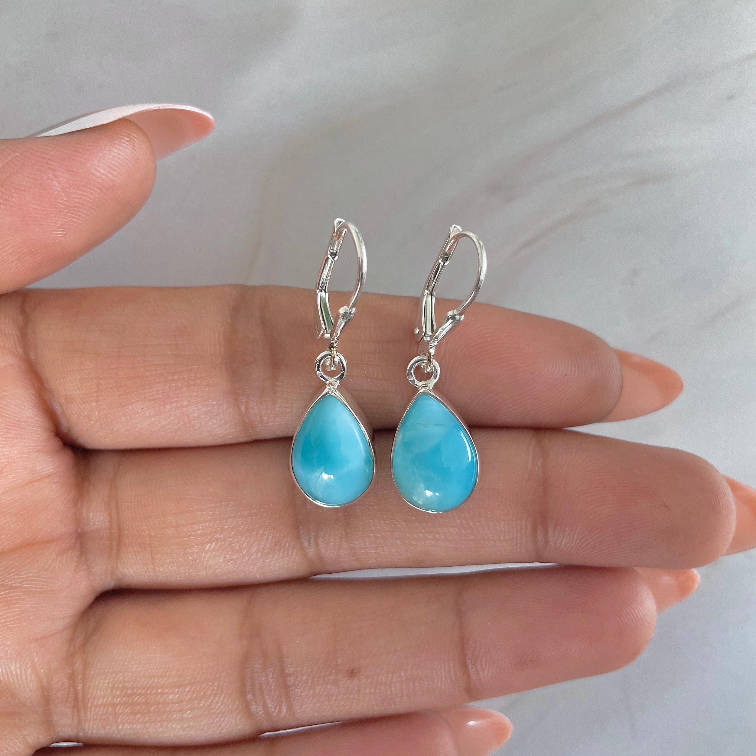 Larimar Earring-(LAR-E-1762.)