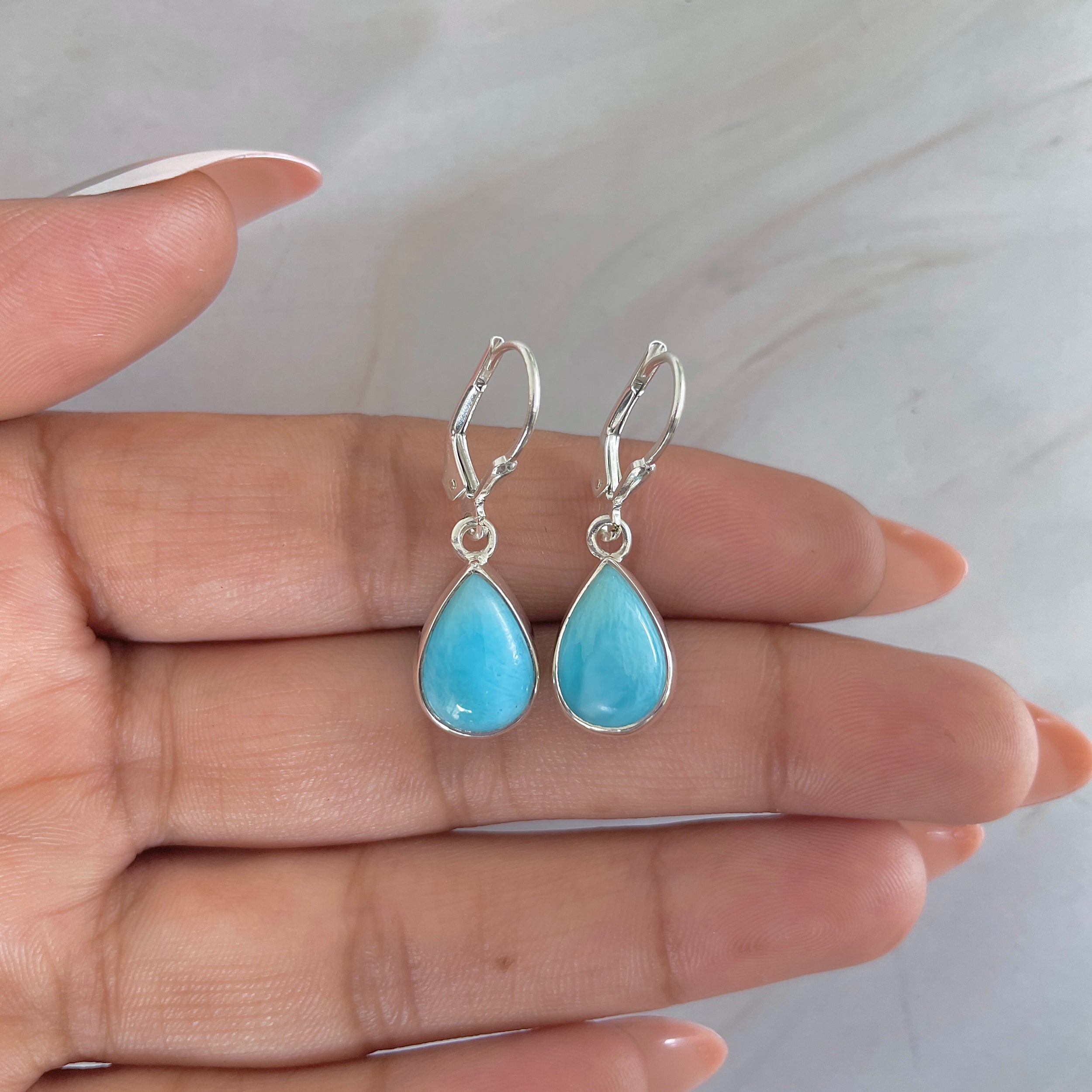 Larimar Earring-(LAR-E-1763.)