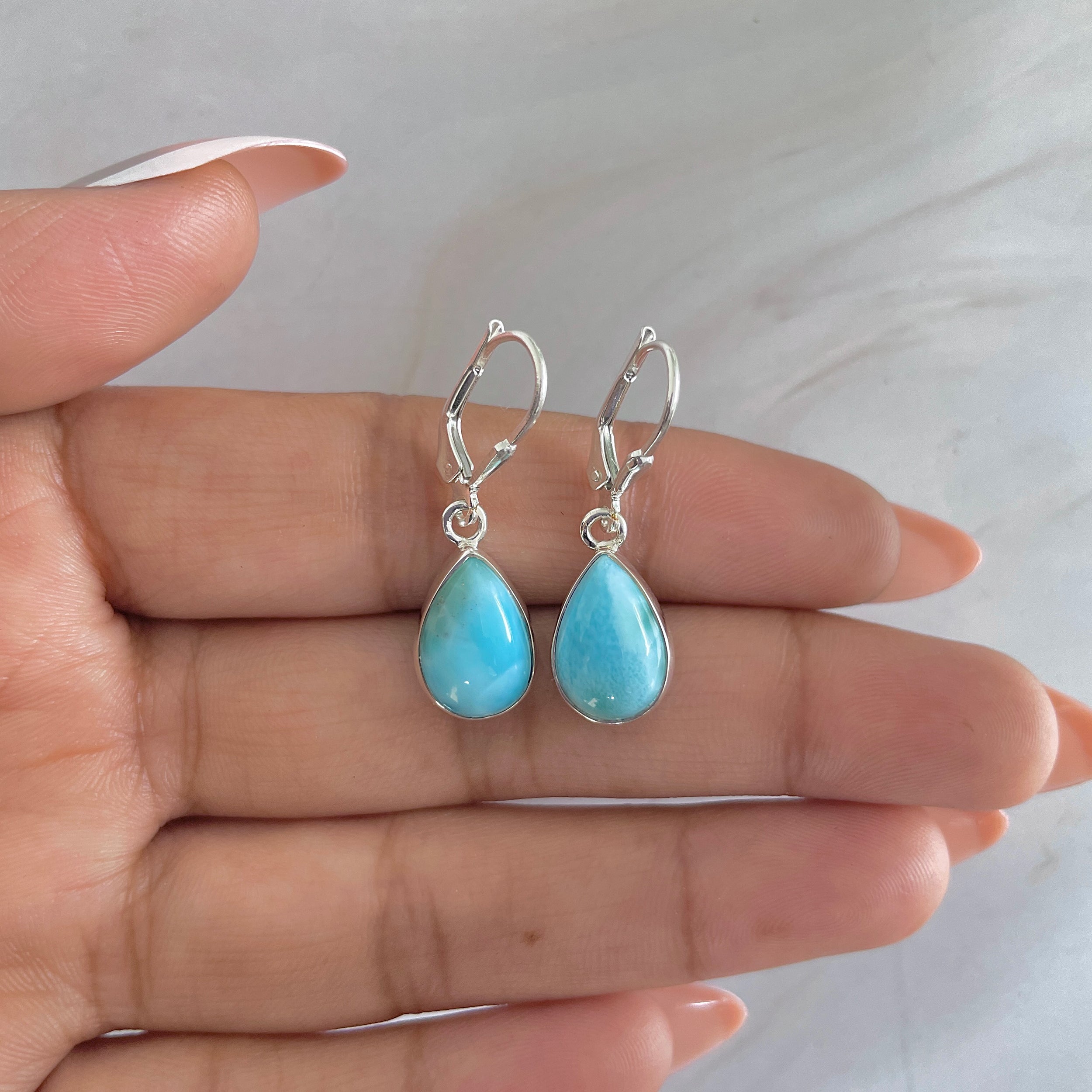 Larimar Earring-(LAR-E-1764.)