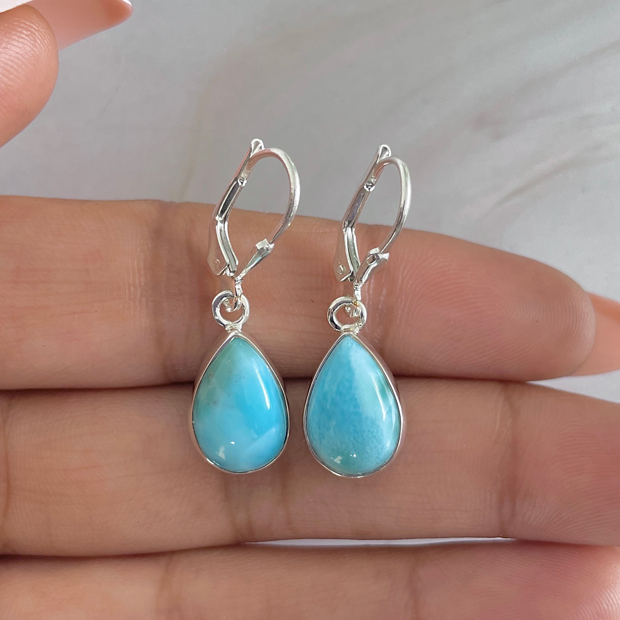Larimar Earring-(LAR-E-1764.)