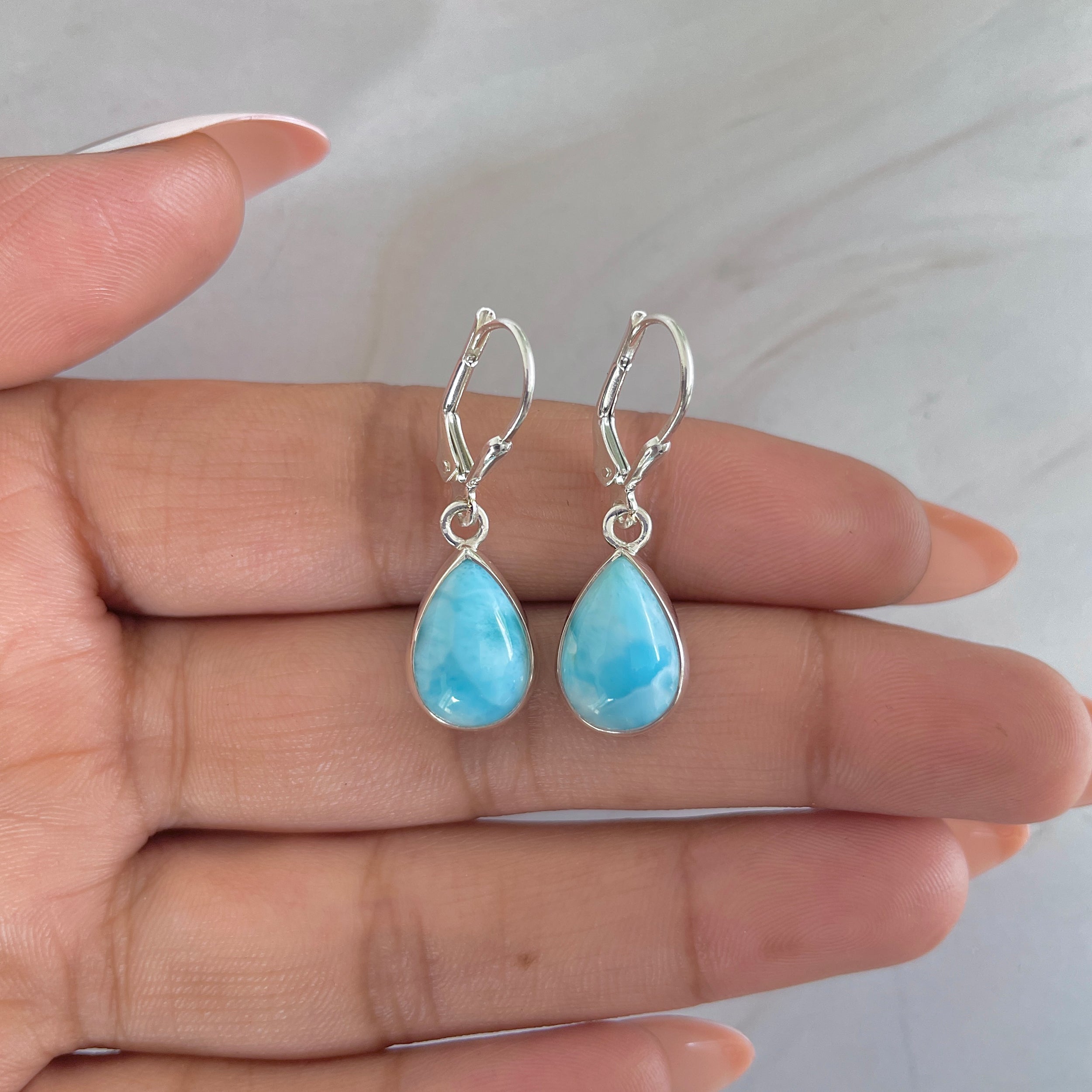 Larimar Earring-(LAR-E-1765.)