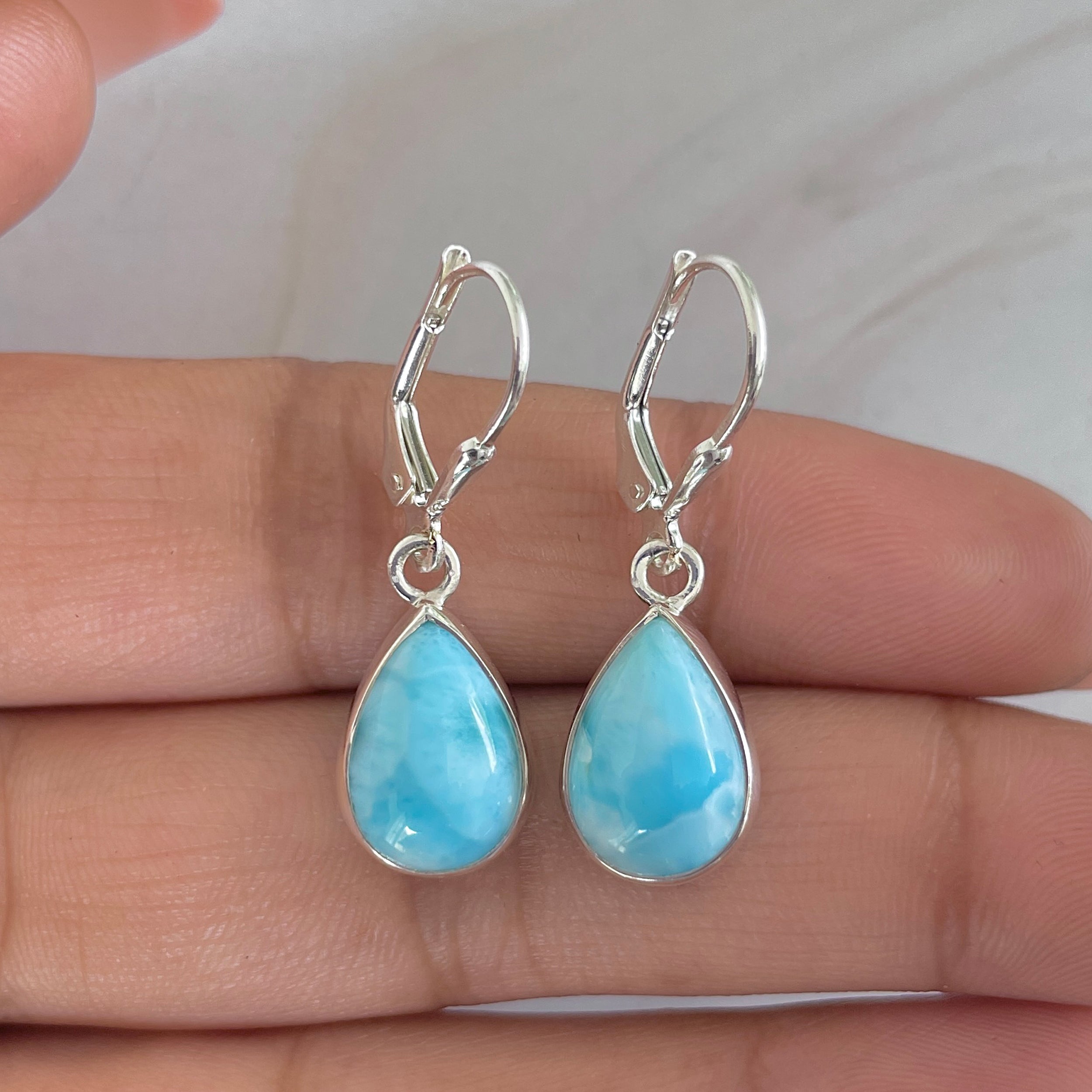 Larimar Earring-(LAR-E-1765.)