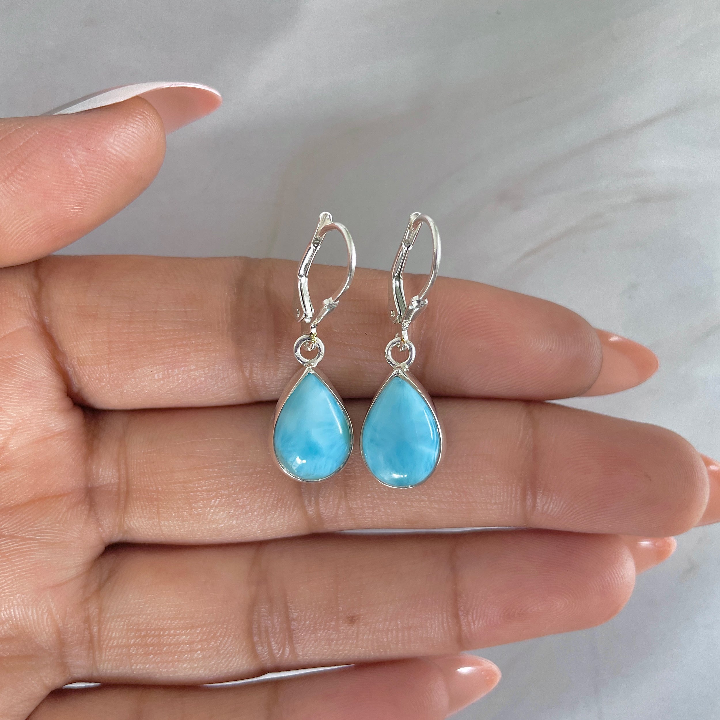Larimar Earring-(LAR-E-1766.)