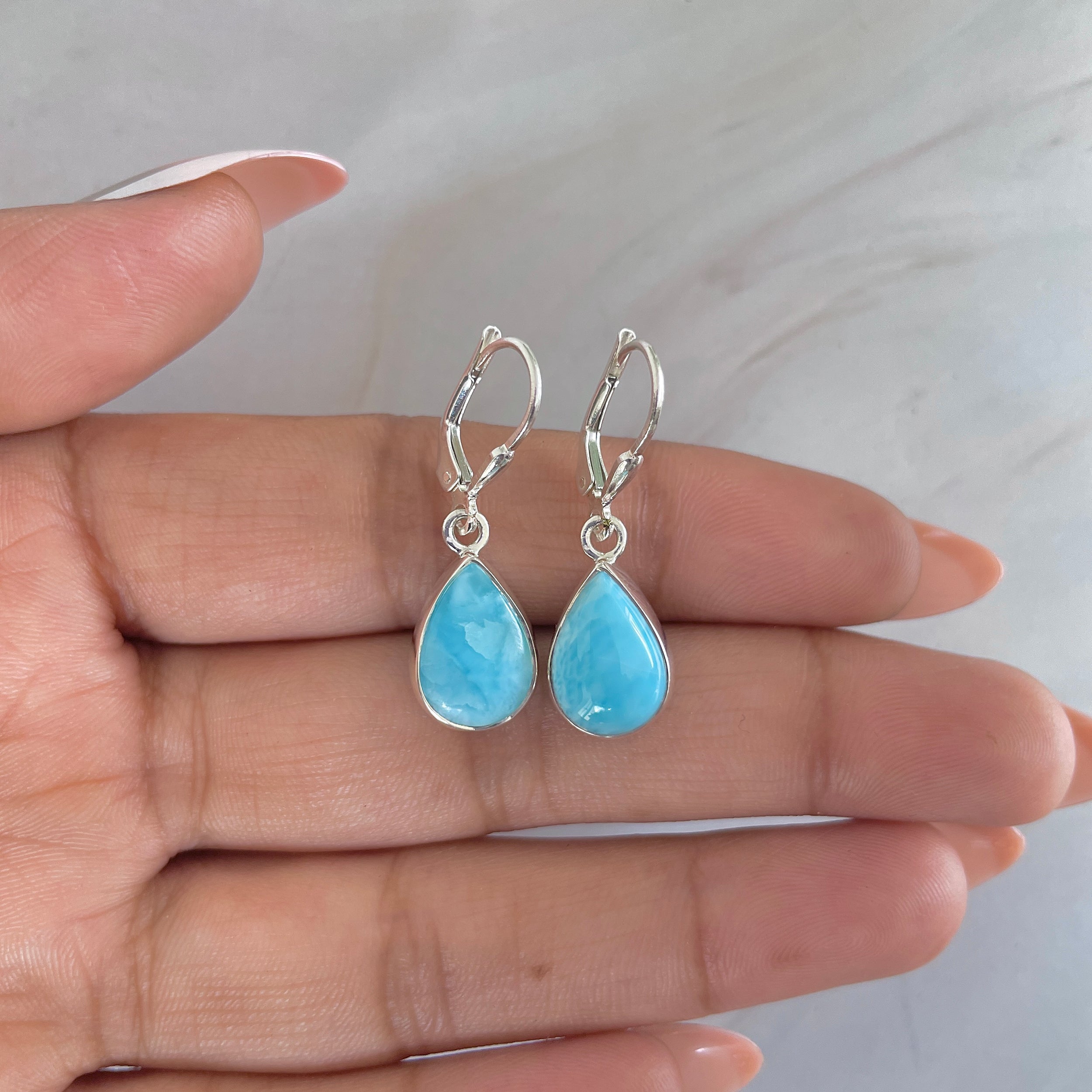 Larimar Earring-(LAR-E-1767.)