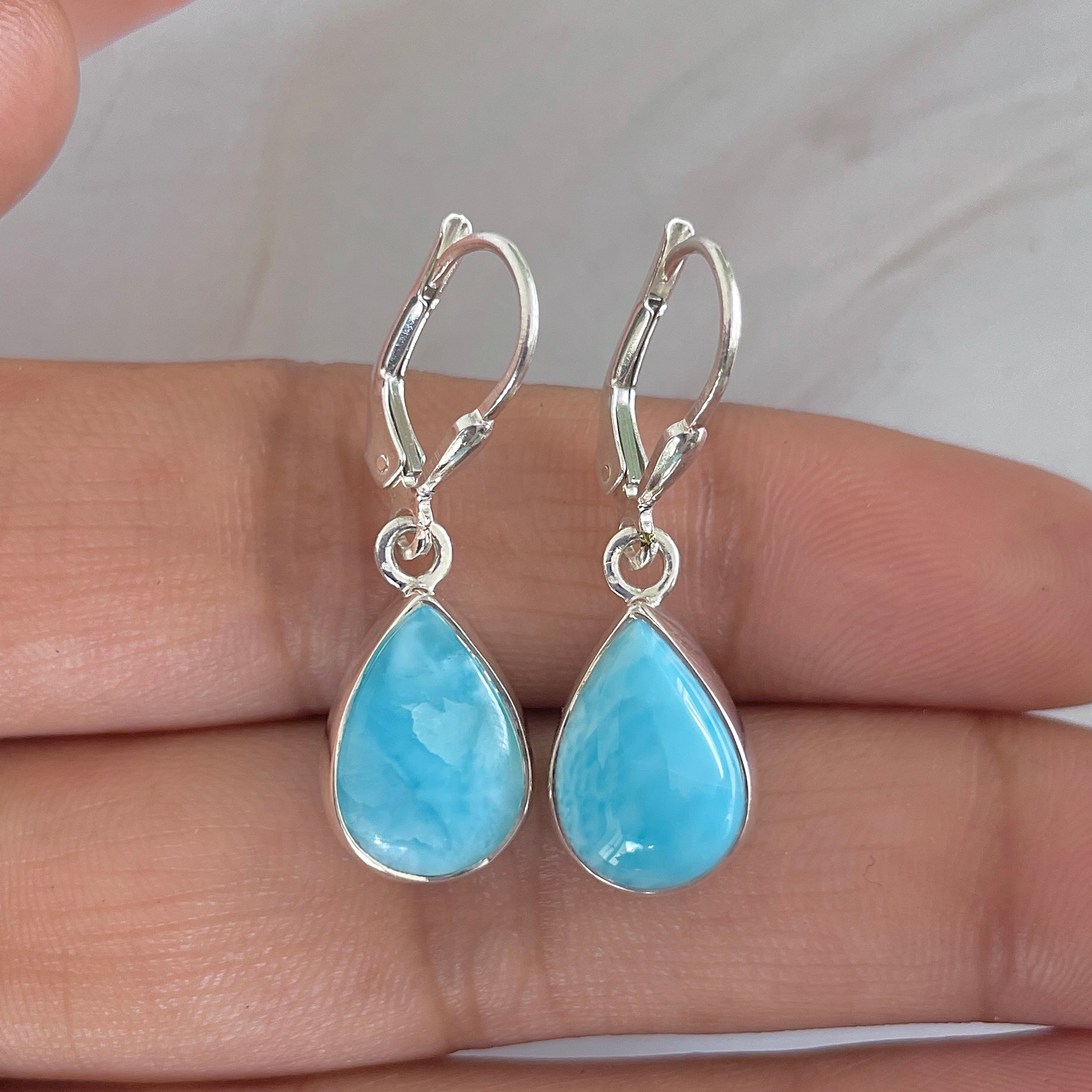 Larimar Earring-(LAR-E-1767.)