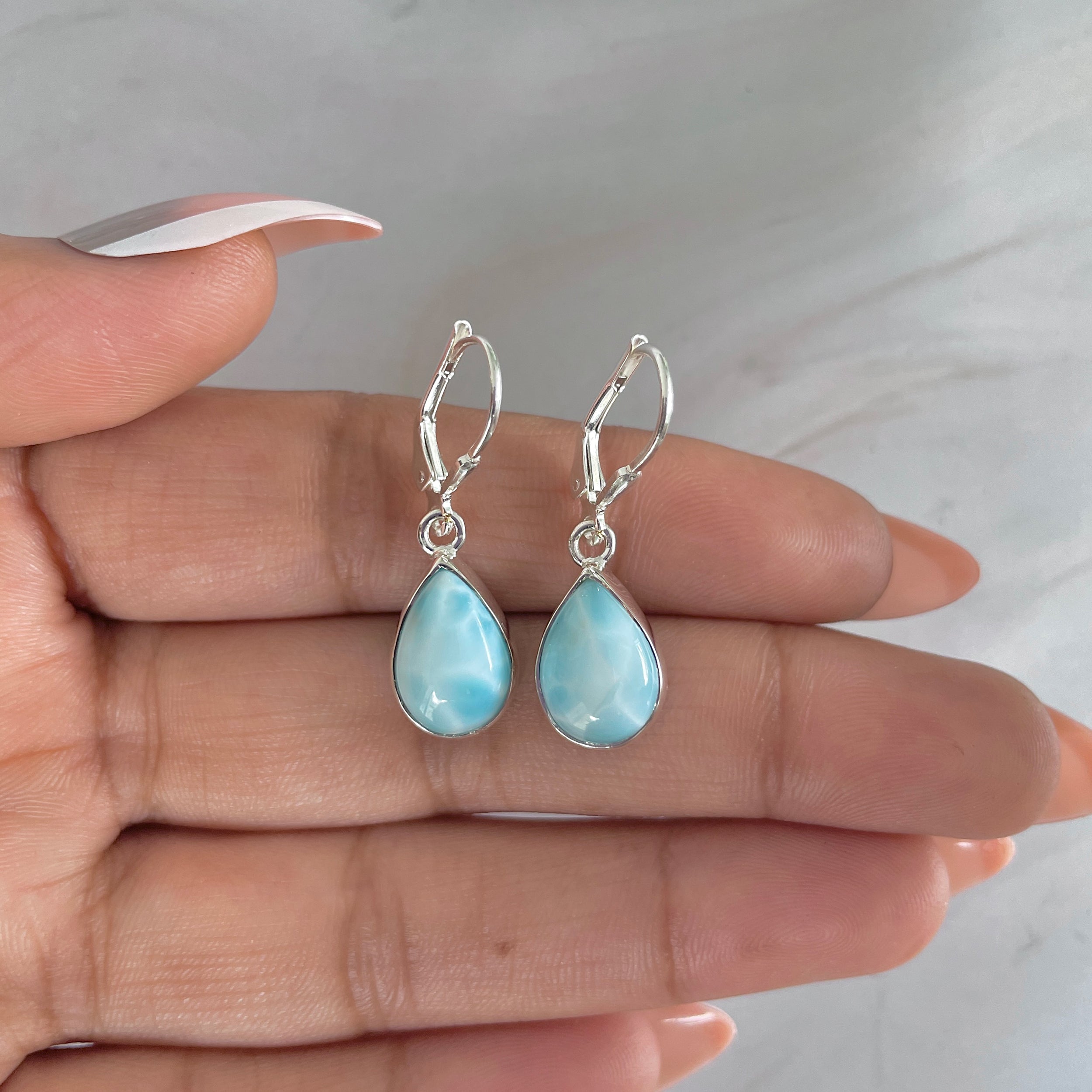 Larimar Earring-(LAR-E-1769.)