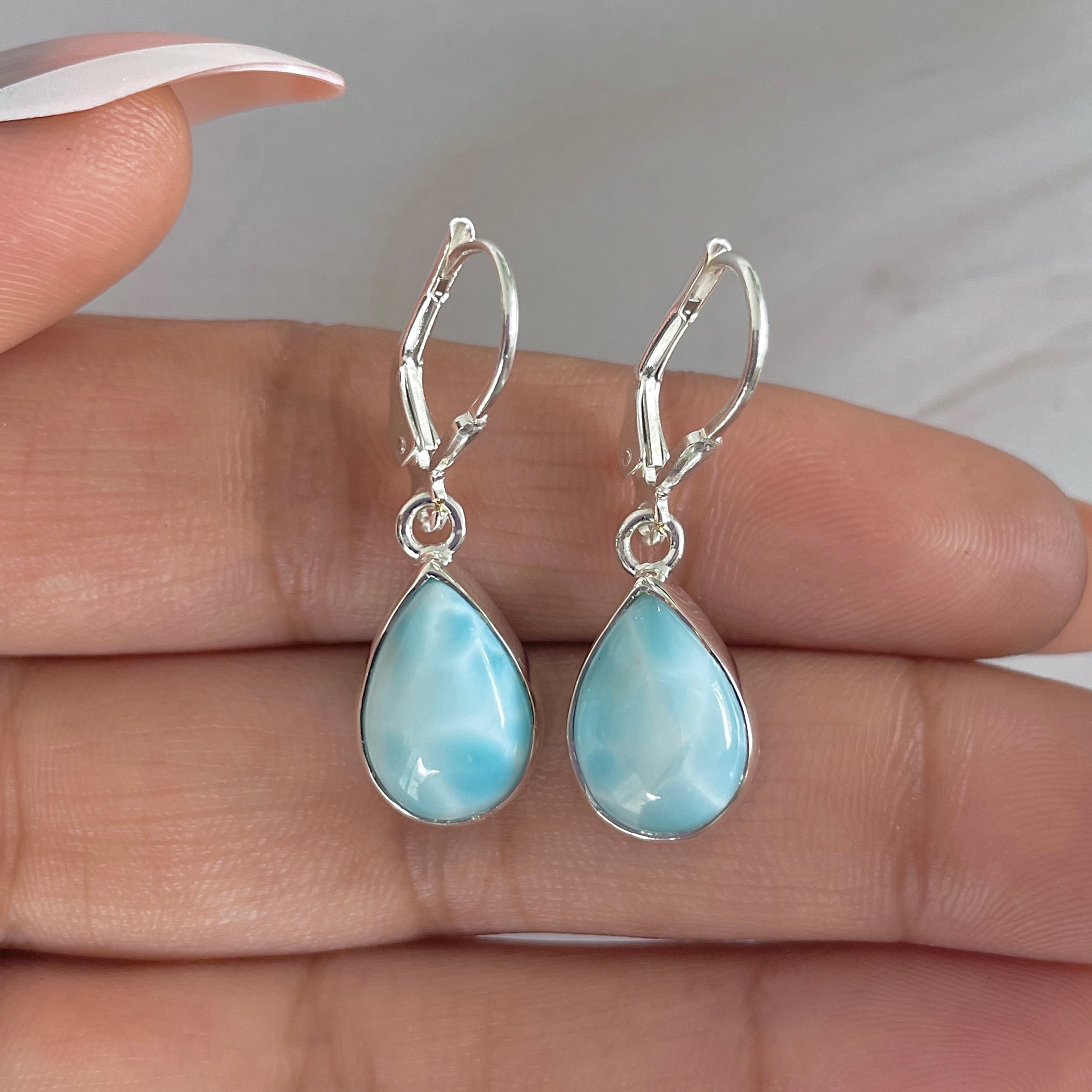 Larimar Earring-(LAR-E-1769.)