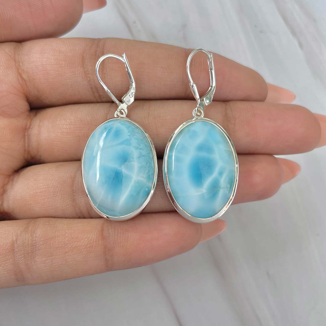 Larimar Earring-(LAR-E-177.)