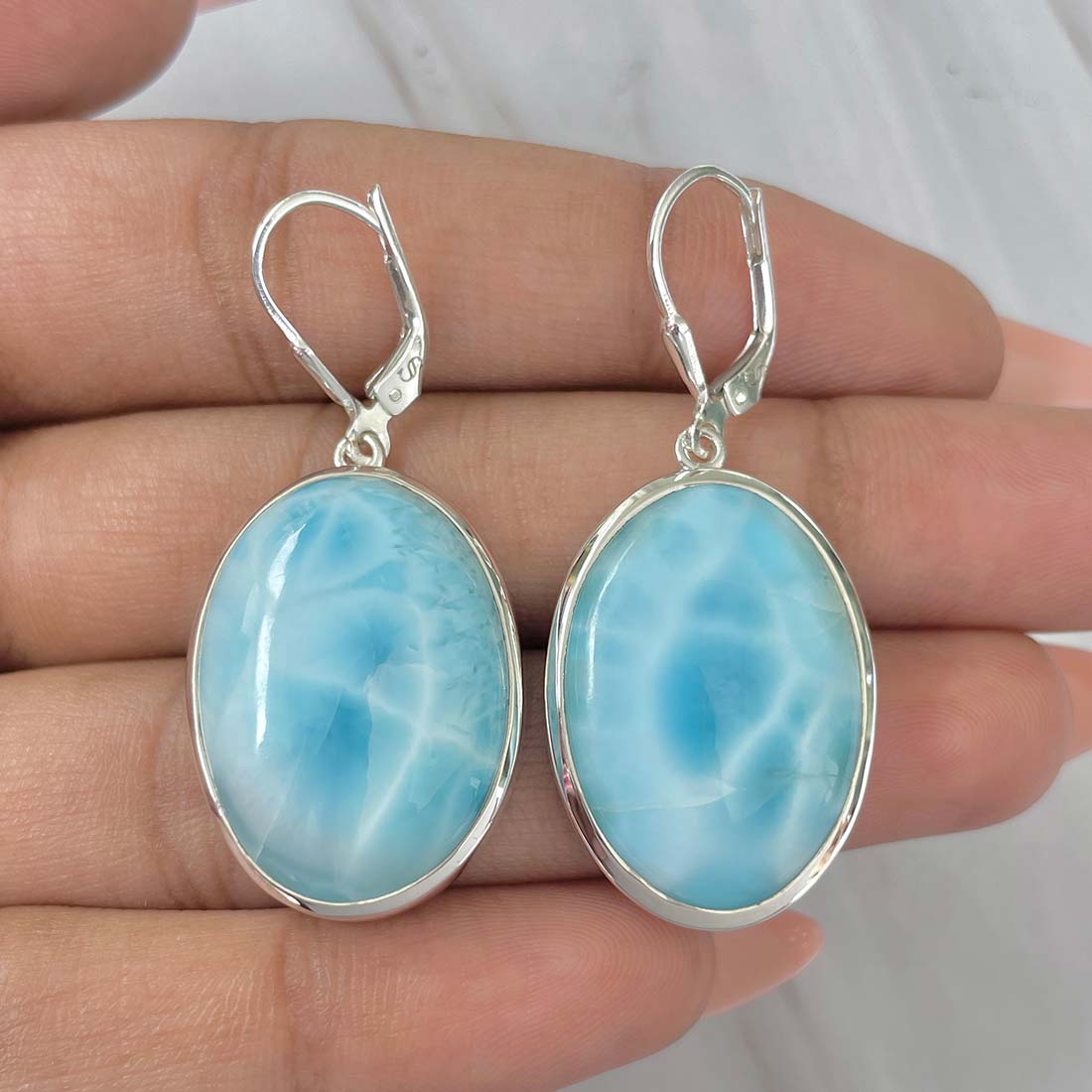 Larimar Earring-(LAR-E-177.)
