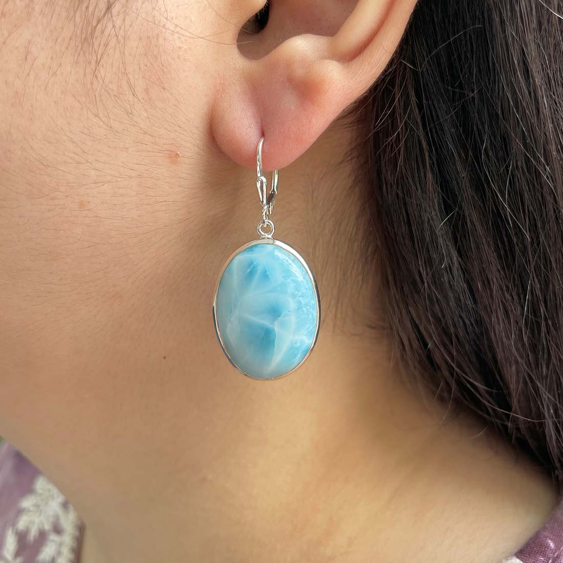 Larimar Earring-(LAR-E-177.)