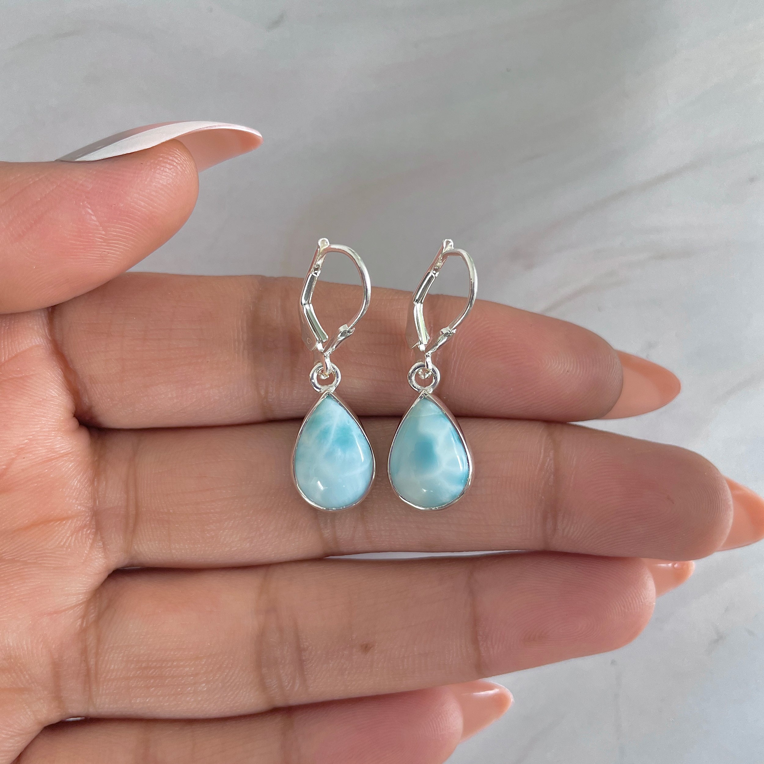Larimar Earring-(LAR-E-1770.)