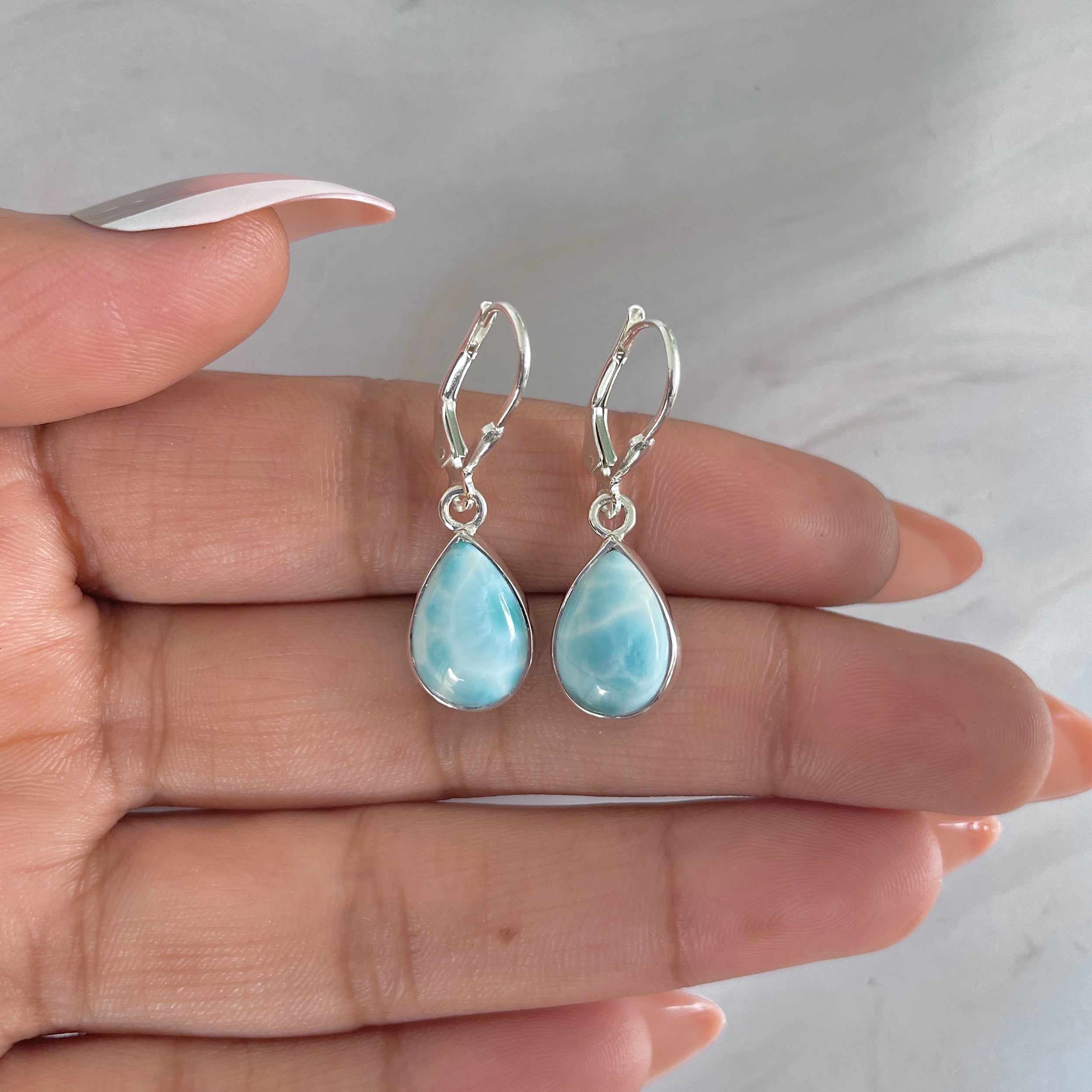 Larimar Earring-(LAR-E-1771.)