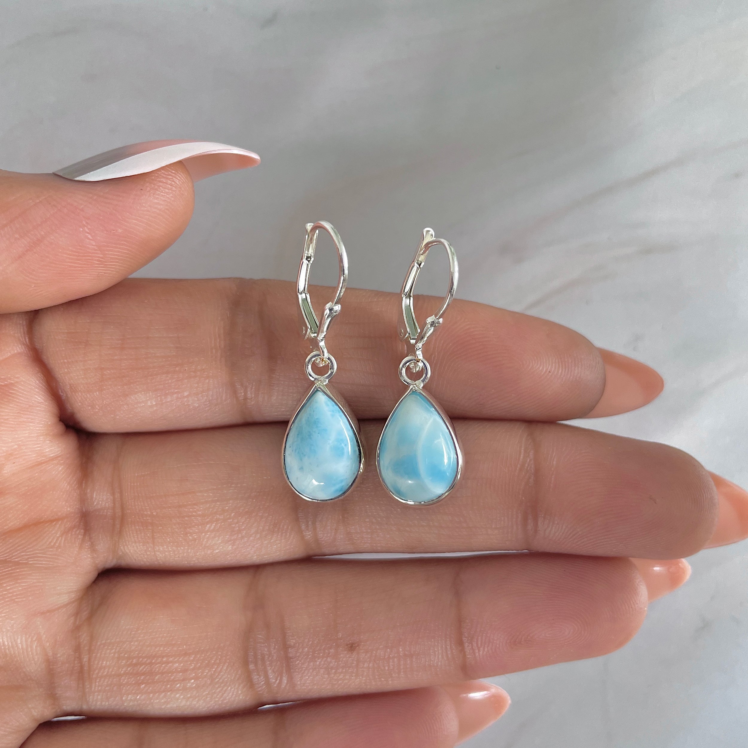 Larimar Earring-(LAR-E-1772.)