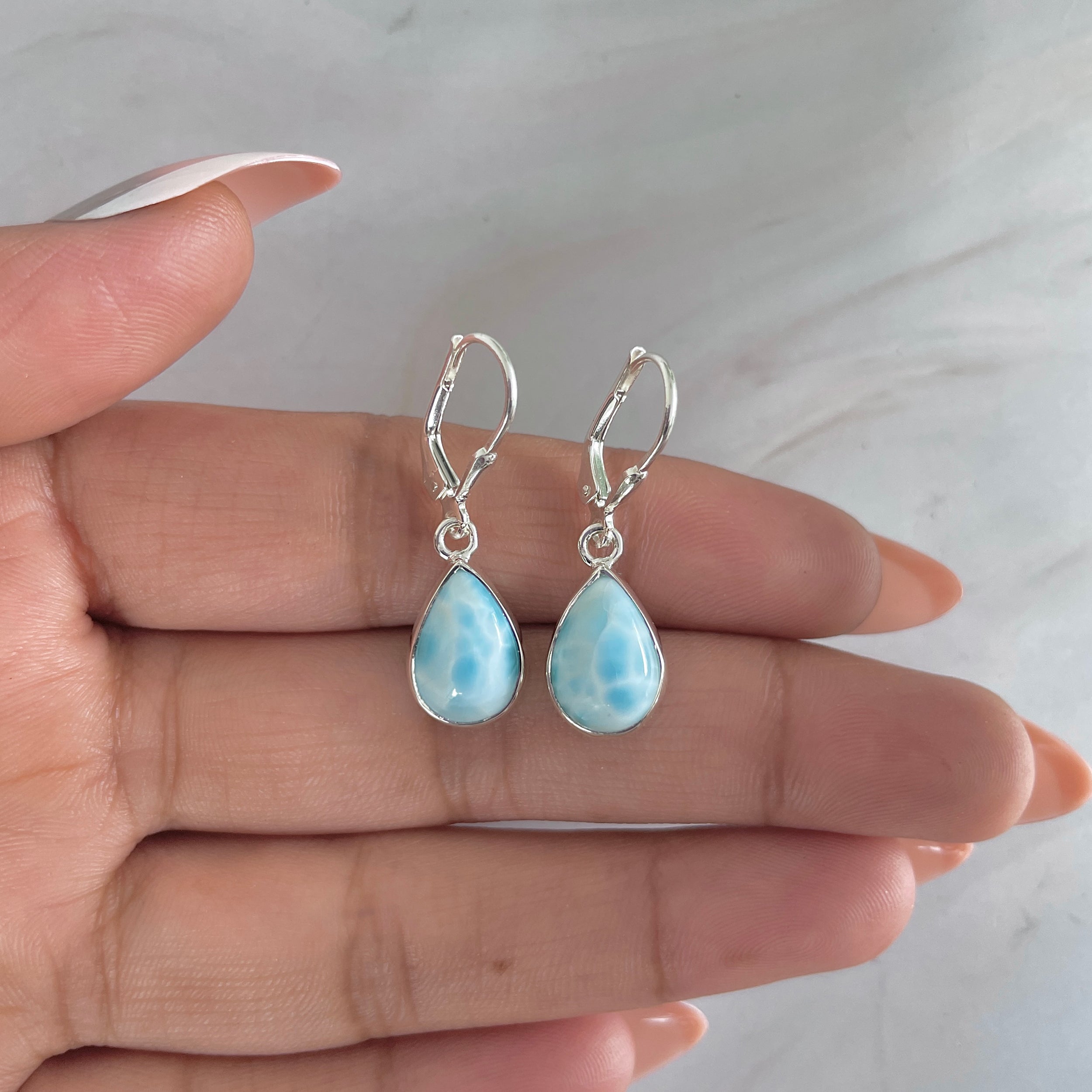Larimar Earring-(LAR-E-1773.)