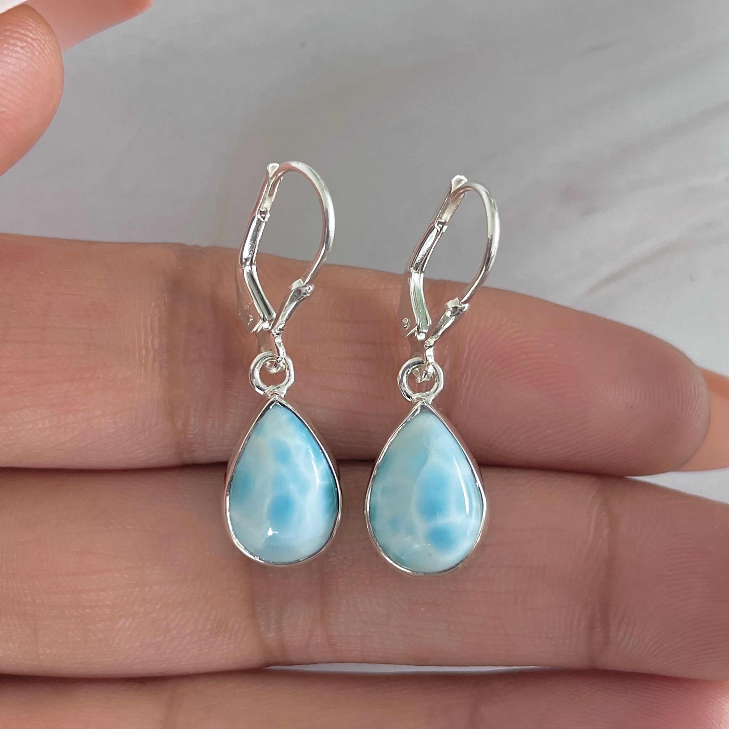 Larimar Earring-(LAR-E-1773.)