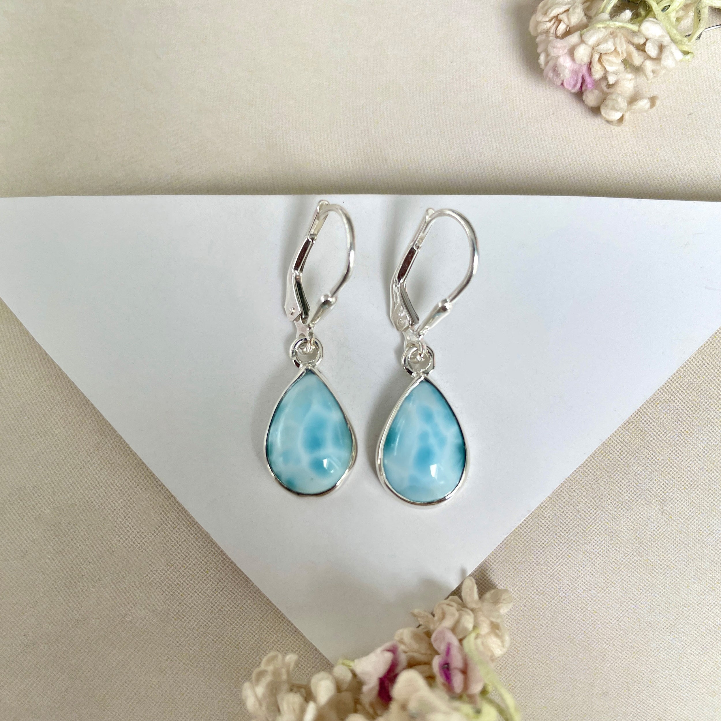 Larimar Earring-(LAR-E-1773.)