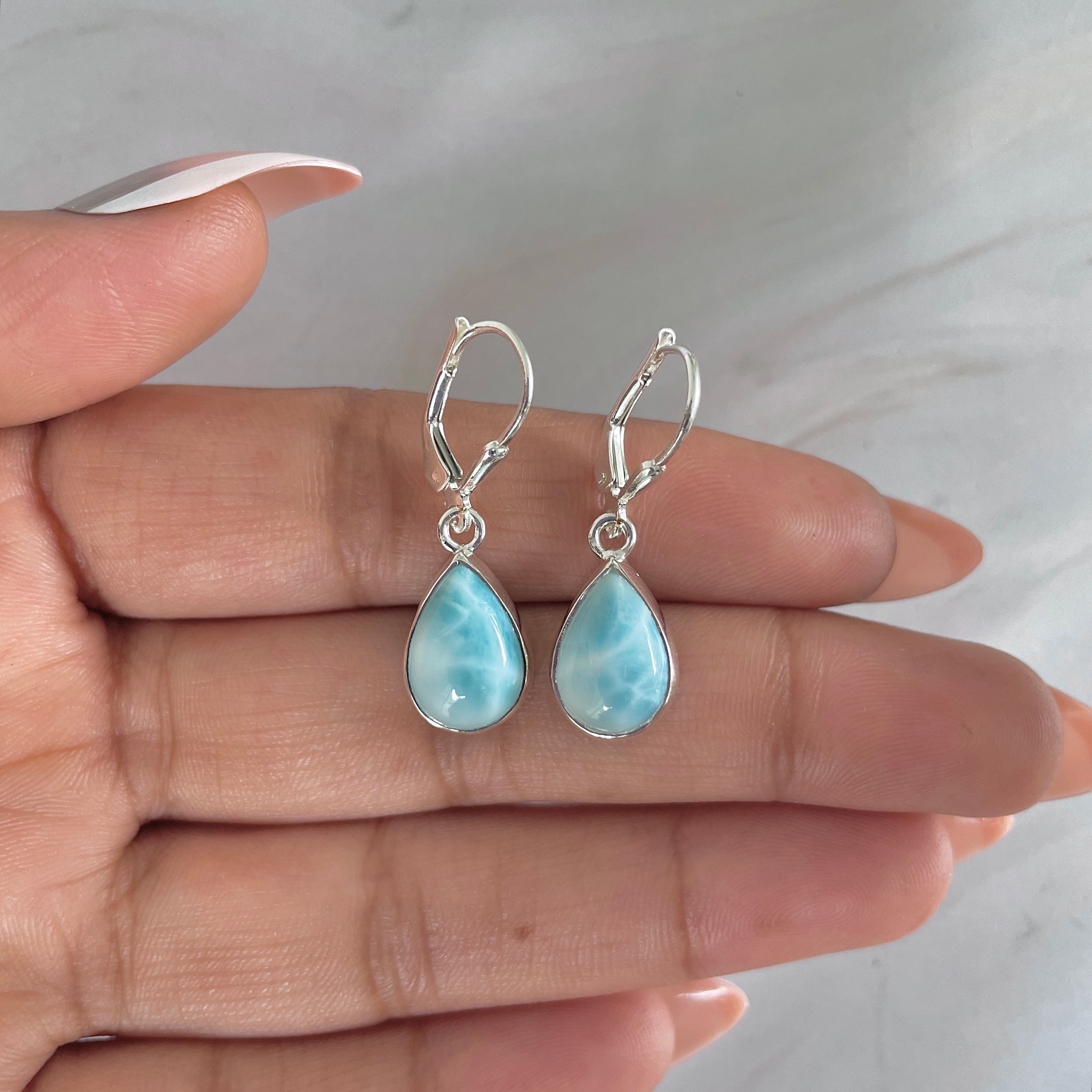 Larimar Earring-(LAR-E-1774.)