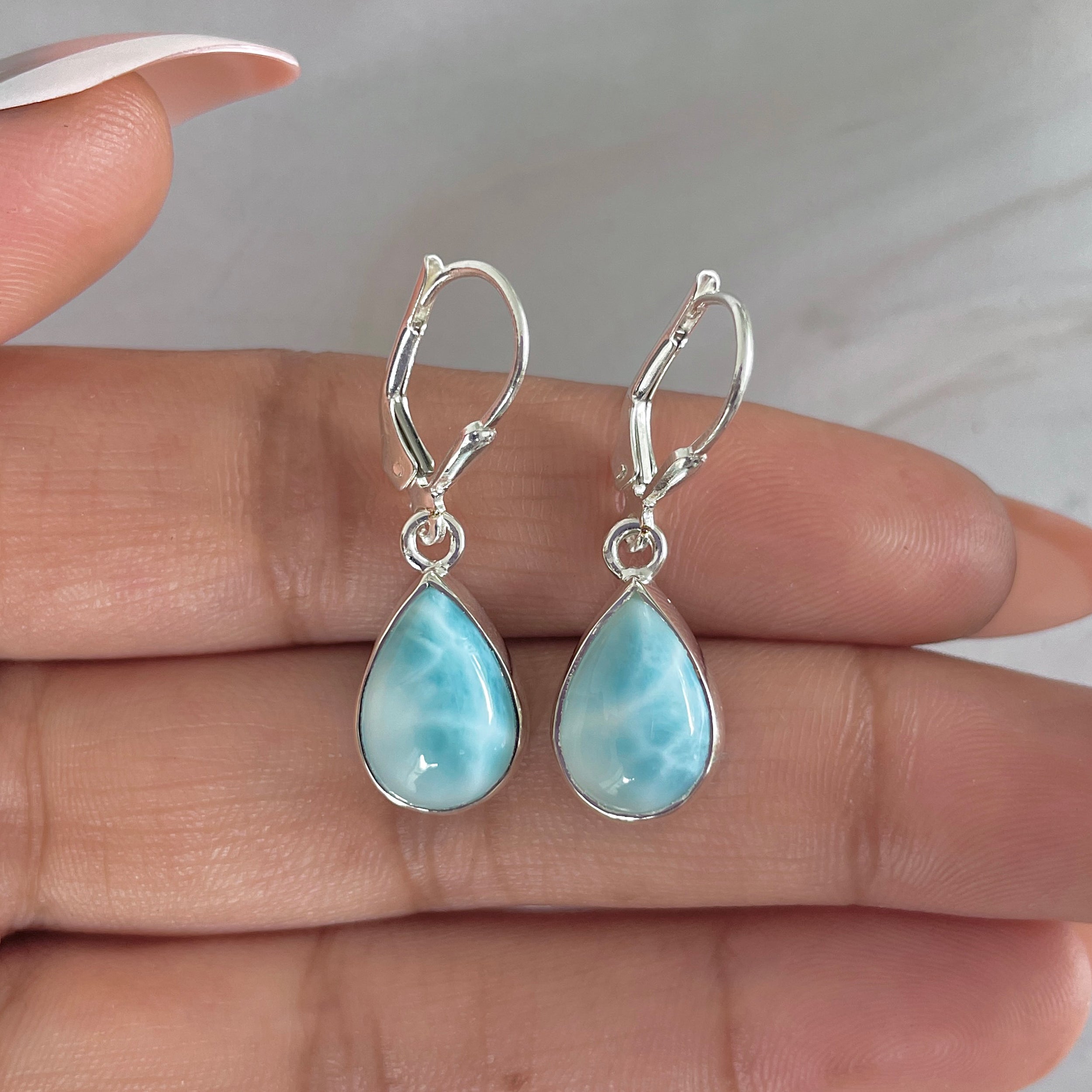 Larimar Earring-(LAR-E-1774.)