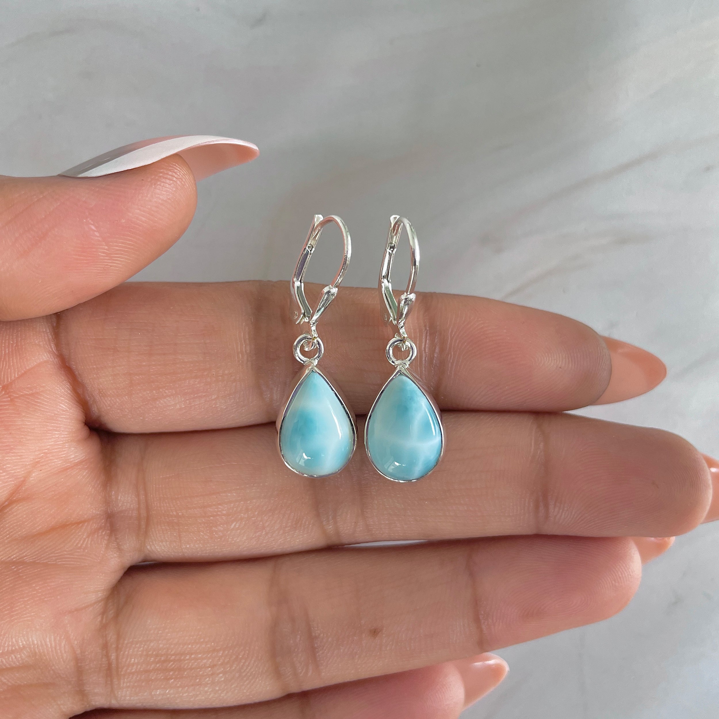 Larimar Earring-(LAR-E-1775.)