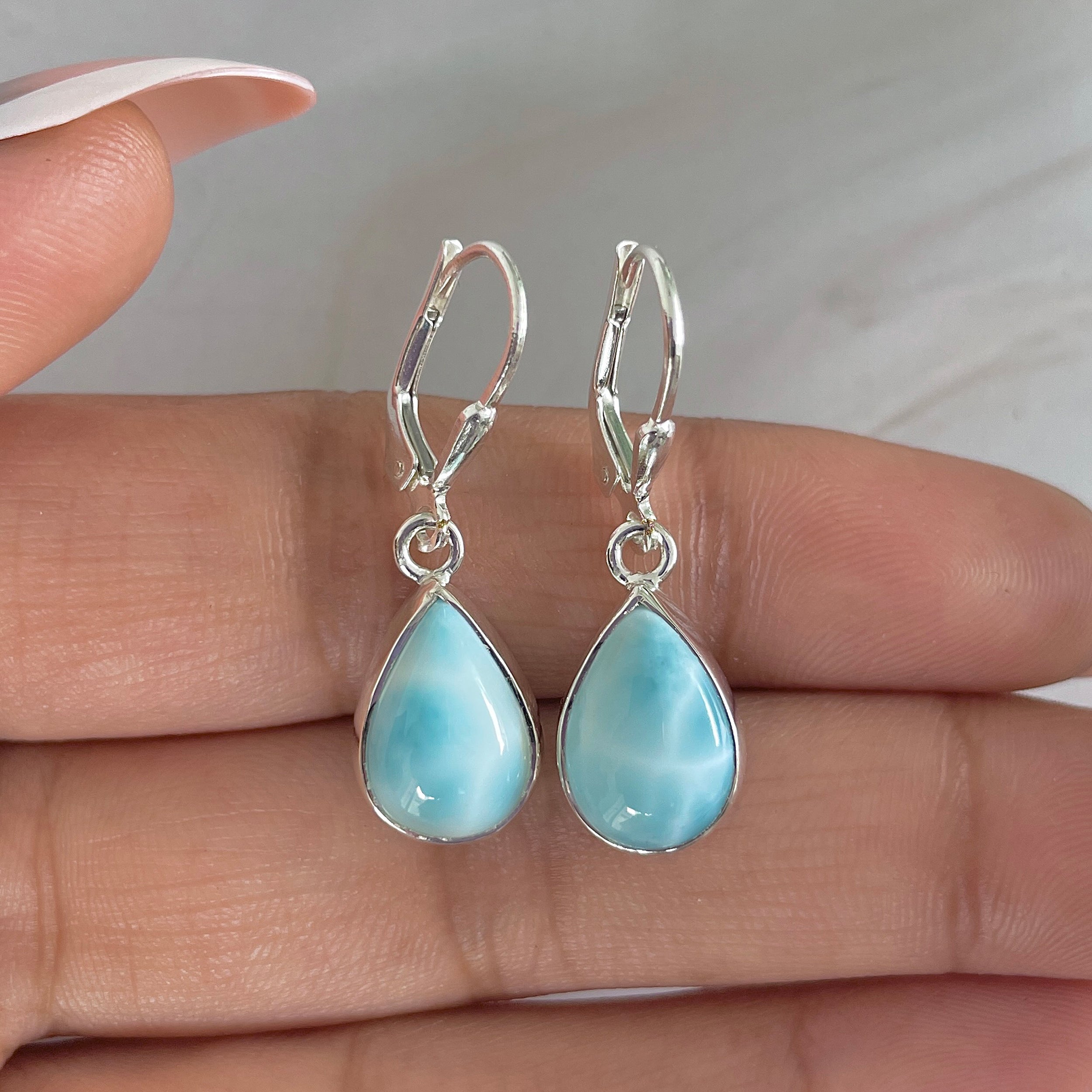 Larimar Earring-(LAR-E-1775.)