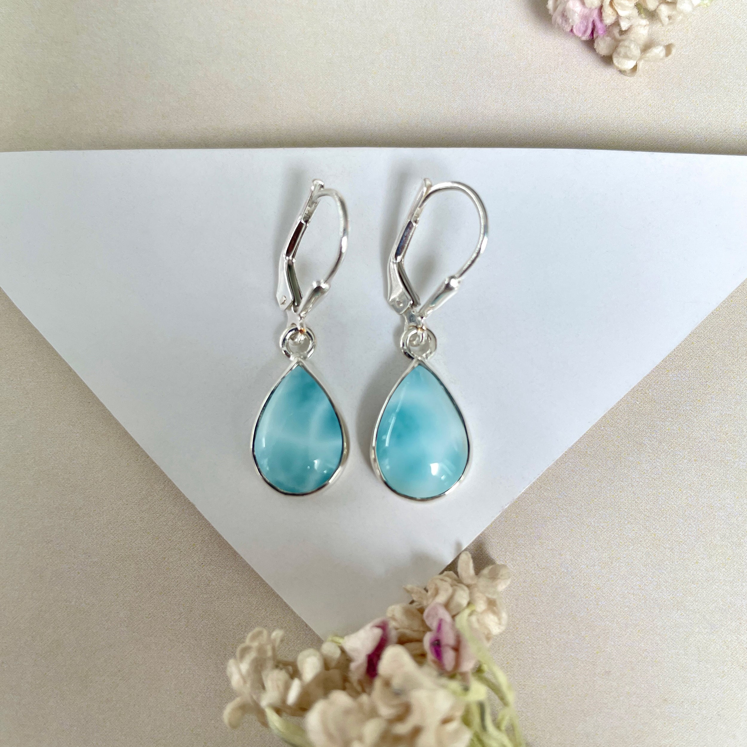 Larimar Earring-(LAR-E-1775.)