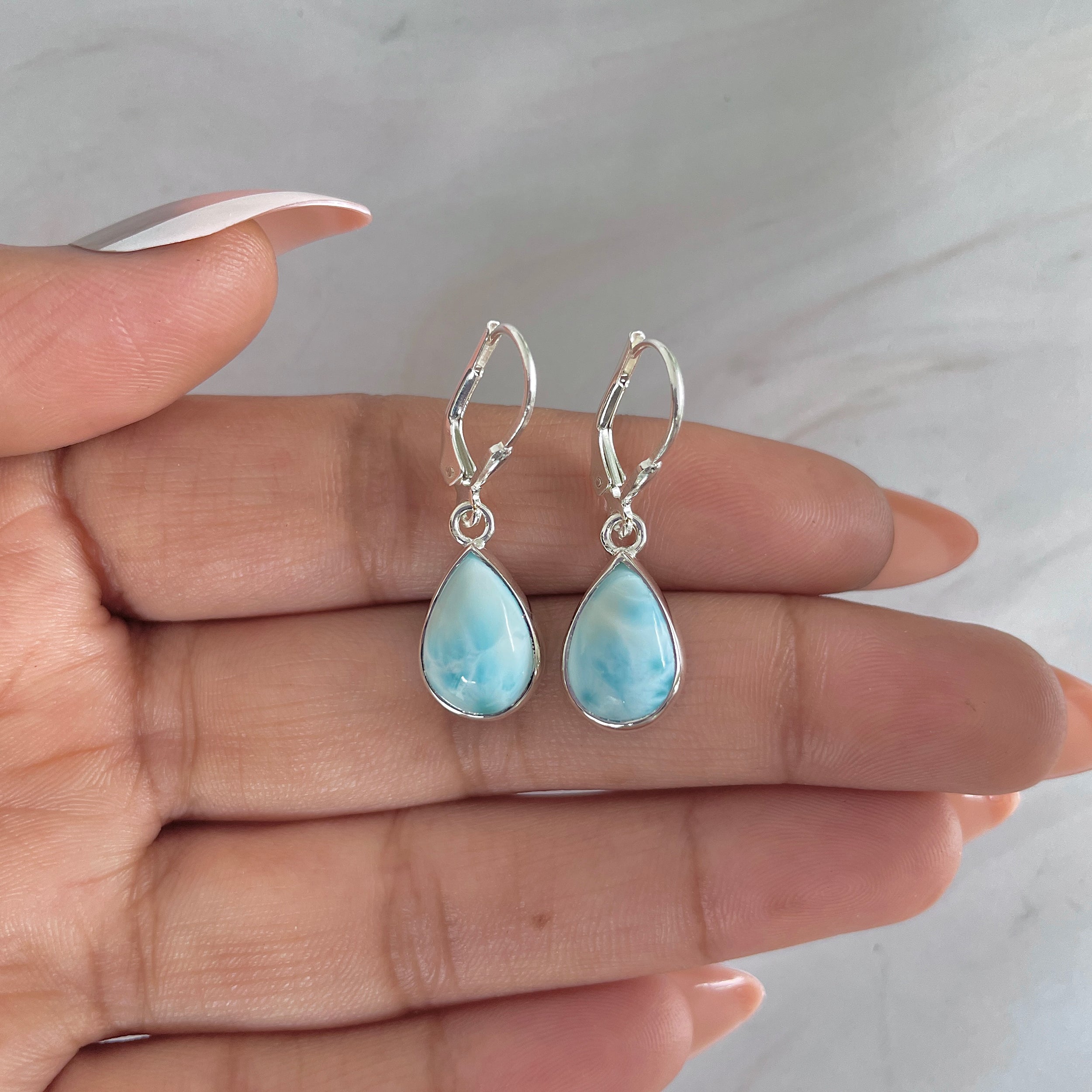 Larimar Earring-(LAR-E-1776.)