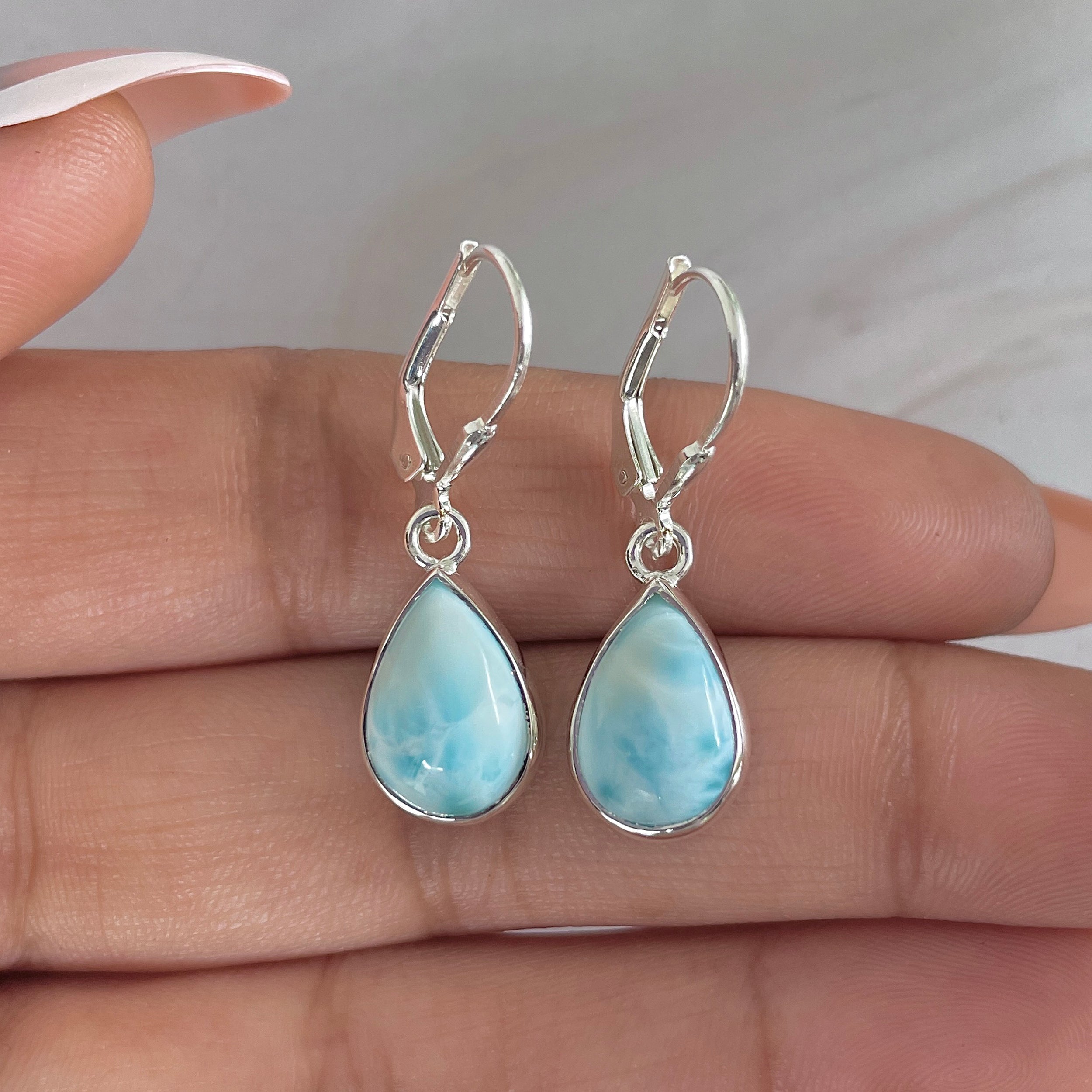 Larimar Earring-(LAR-E-1776.)