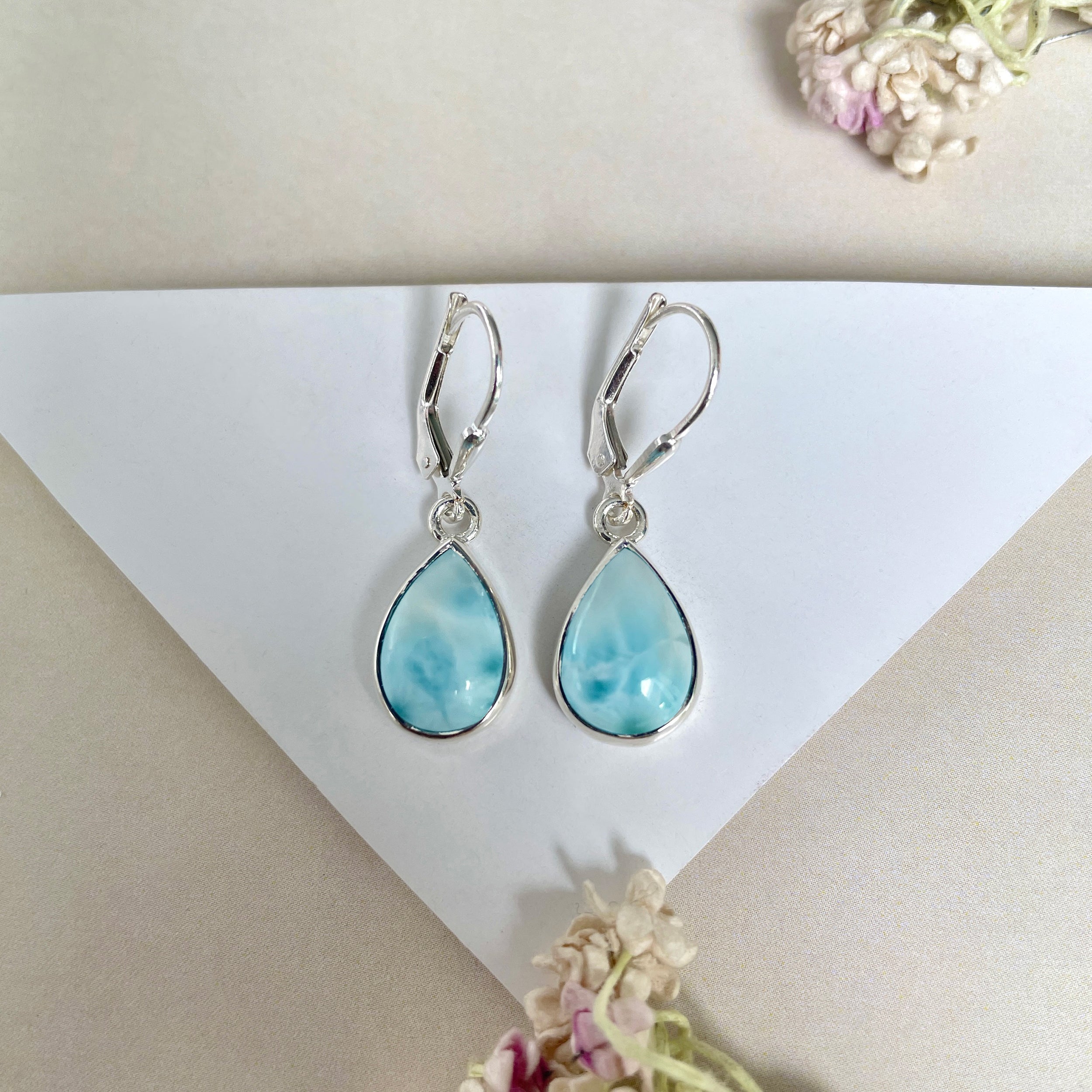 Larimar Earring-(LAR-E-1776.)