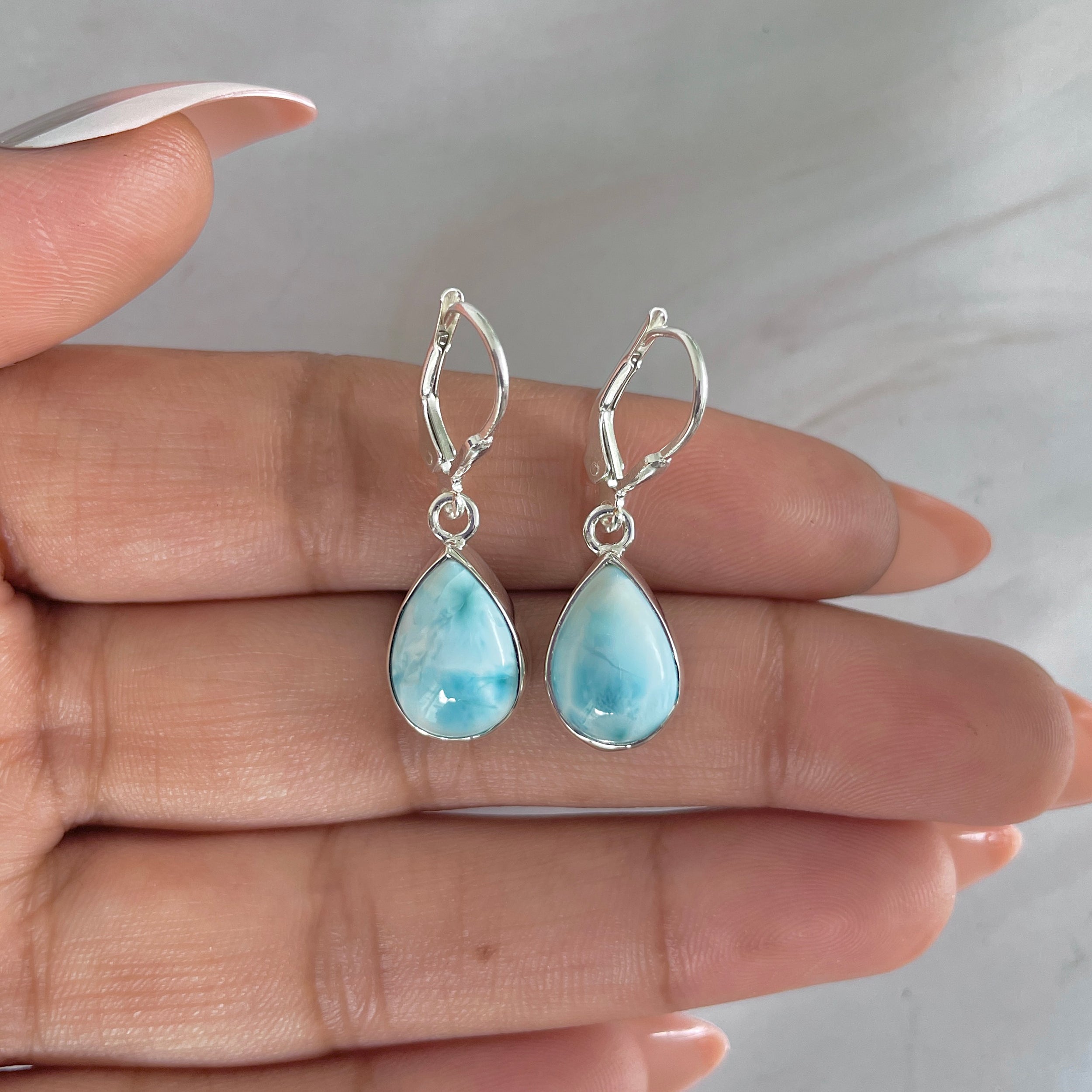 Larimar Earring-(LAR-E-1777.)